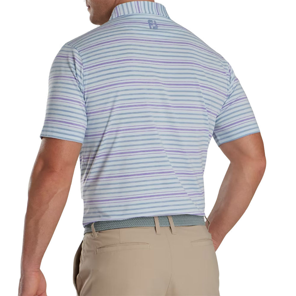 FootJoy Space Dye Stripe Lisle Men's Golf Polo Shirt - Moisture Wicking & UV Protection - Perfect for Golf Tournaments & Summer Outdoor Sports