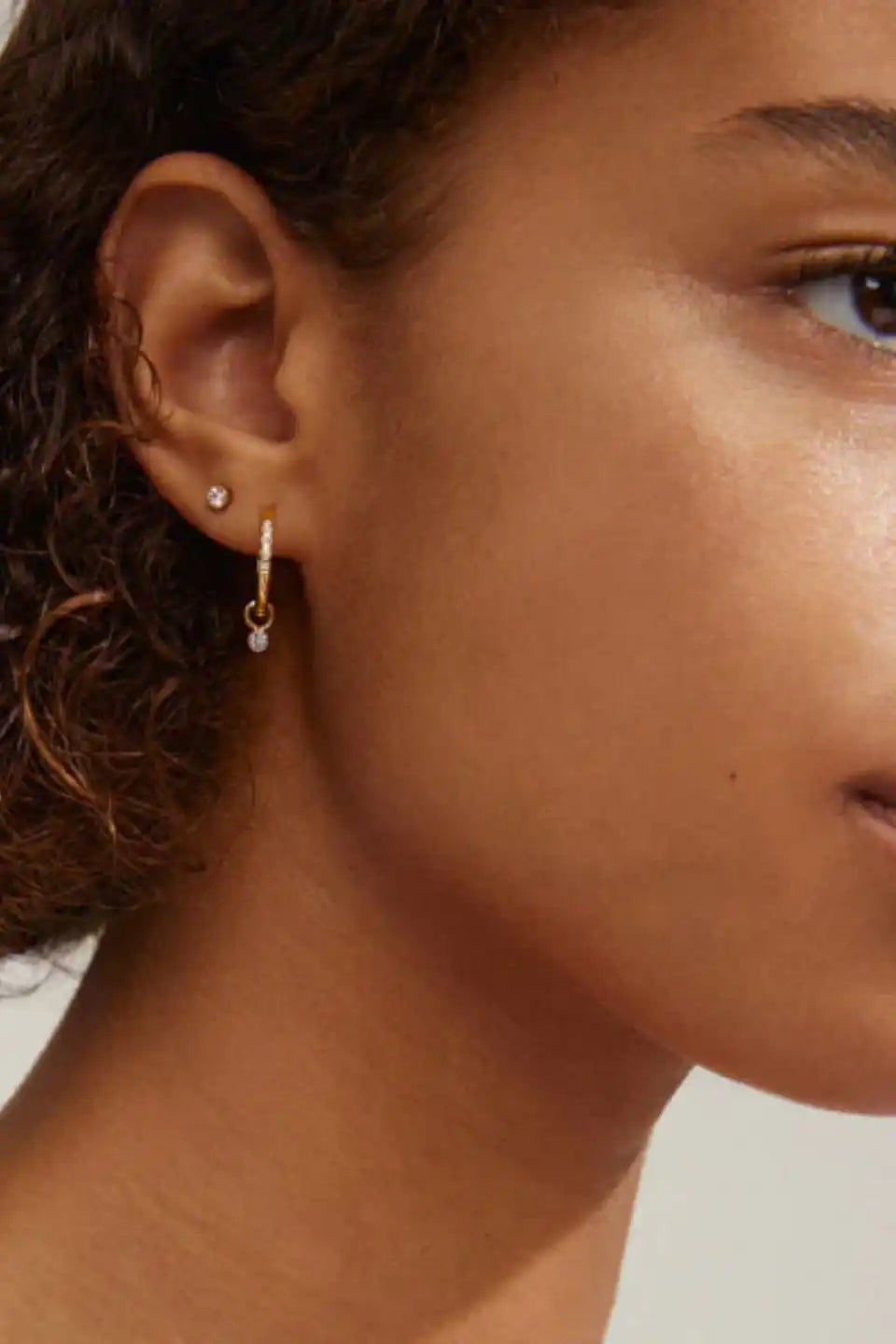 Elna Crystal Hoop Gold Earrings Set of 2 - Recycled Gold Jewelry for Women, Elegant Dangle Earrings for Party, Wedding & Everyday Wear