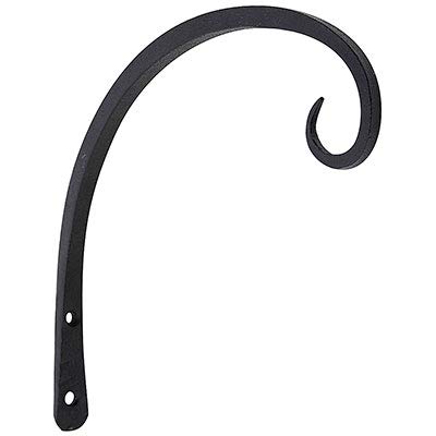 Achla Black Wrought Iron Wall Hooks - 8 Inch Downcurled Design - Set of 12 - Perfect for Hanging Coats, Hats, Keys, and Decor in Entryways, Mudrooms, and Bedrooms