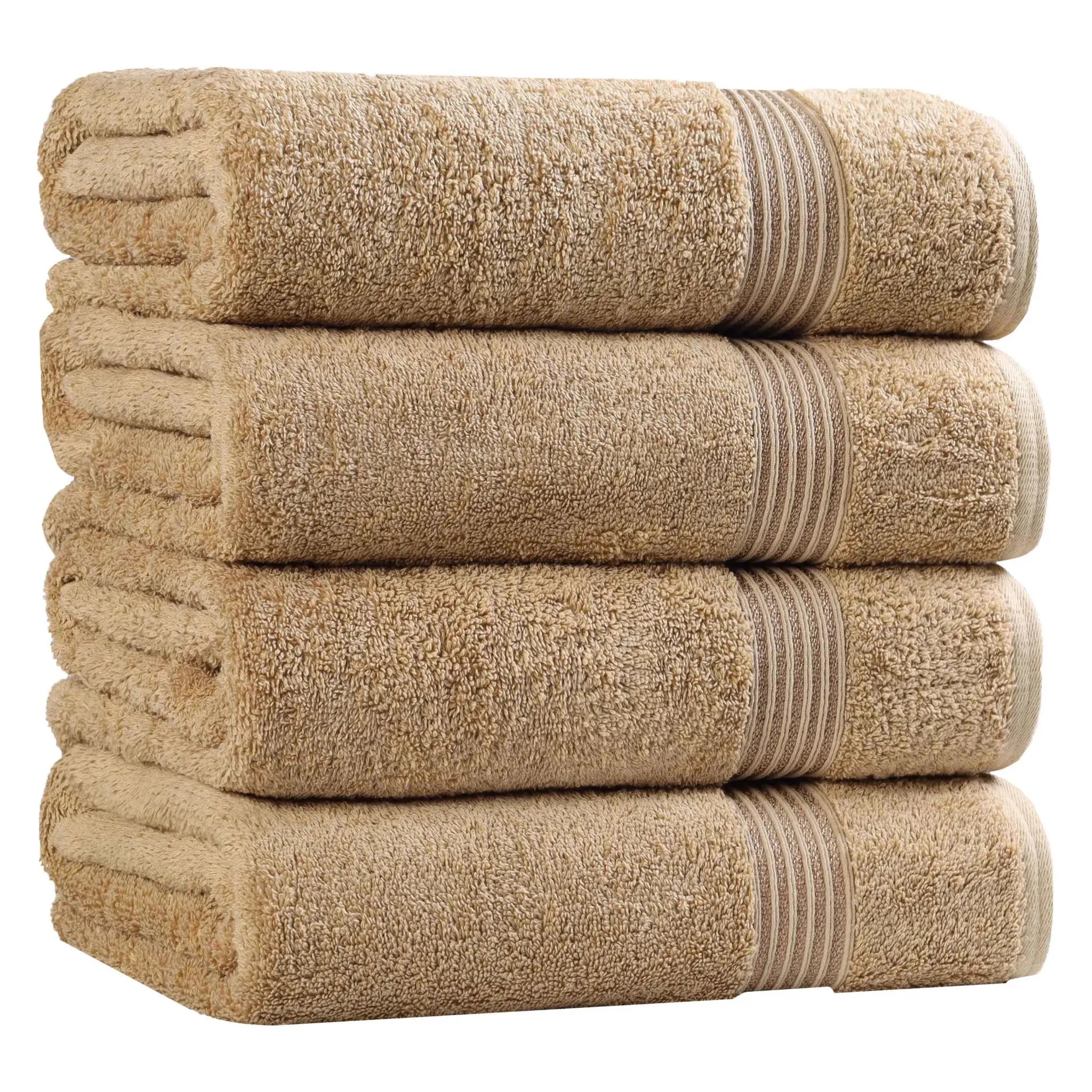 Premium Egyptian Cotton Bath Towels Set of 4 - Ultra Soft & Highly Absorbent Luxury Towels for Spa, Hotel & Home Use