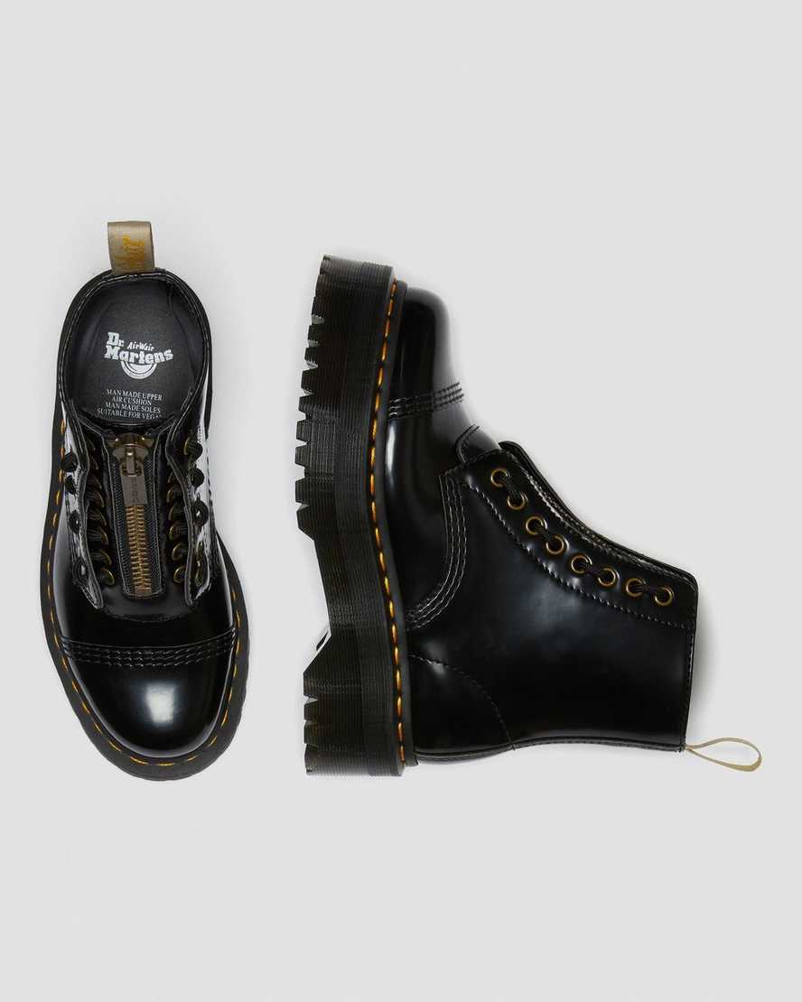 Dr. Martens Vegan Sinclair Platform Boots for Women - Black Chunky Combat Boots for Punk, Gothic & Streetwear Fashion