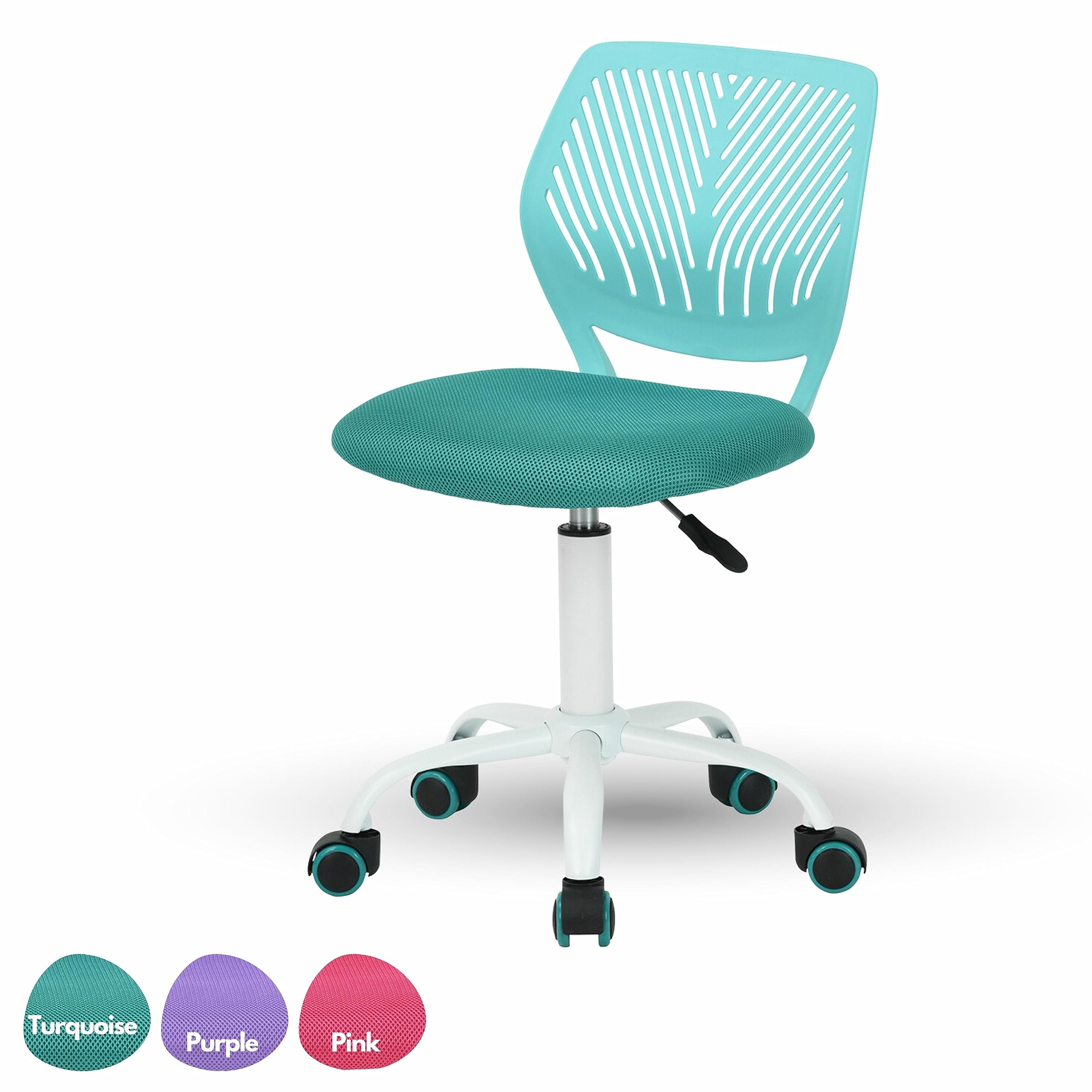 Ergonomic Kids Desk Chair - Adjustable Height, 360° Swivel, Turquoise Office Chair for Teens Boys & Girls | Perfect for Study, Gaming & Home Workspace