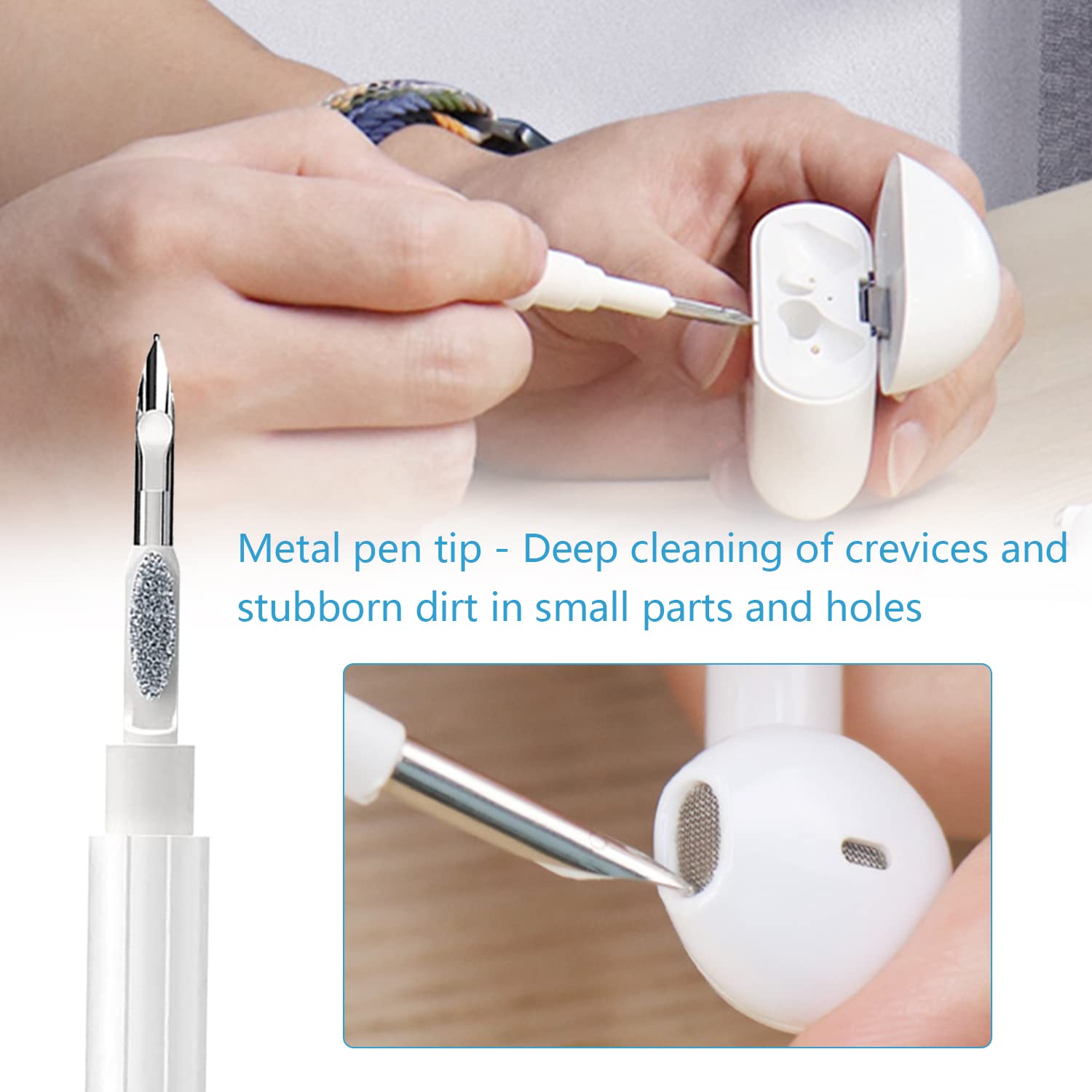 AirPods Cleaning Kit - Multifunctional Earbud Cleaner for Bluetooth Earphones & Phone Cases - Perfect for Travel & Office Use