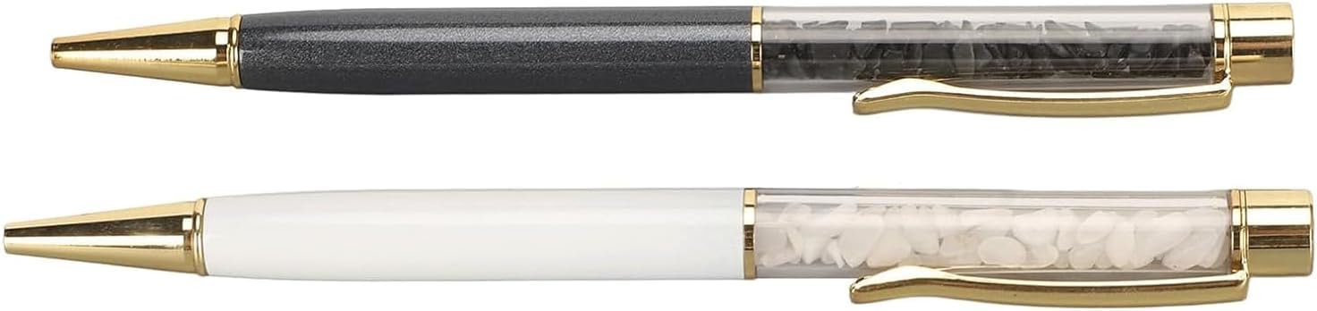 6-Pack Obsidian Crystal Gel Pens - Retractable Ballpoint Rollerball Pens with Quick-Drying Ink for School, Office & Journaling | Smooth Writing for Notes, Coloring & Gift Giving