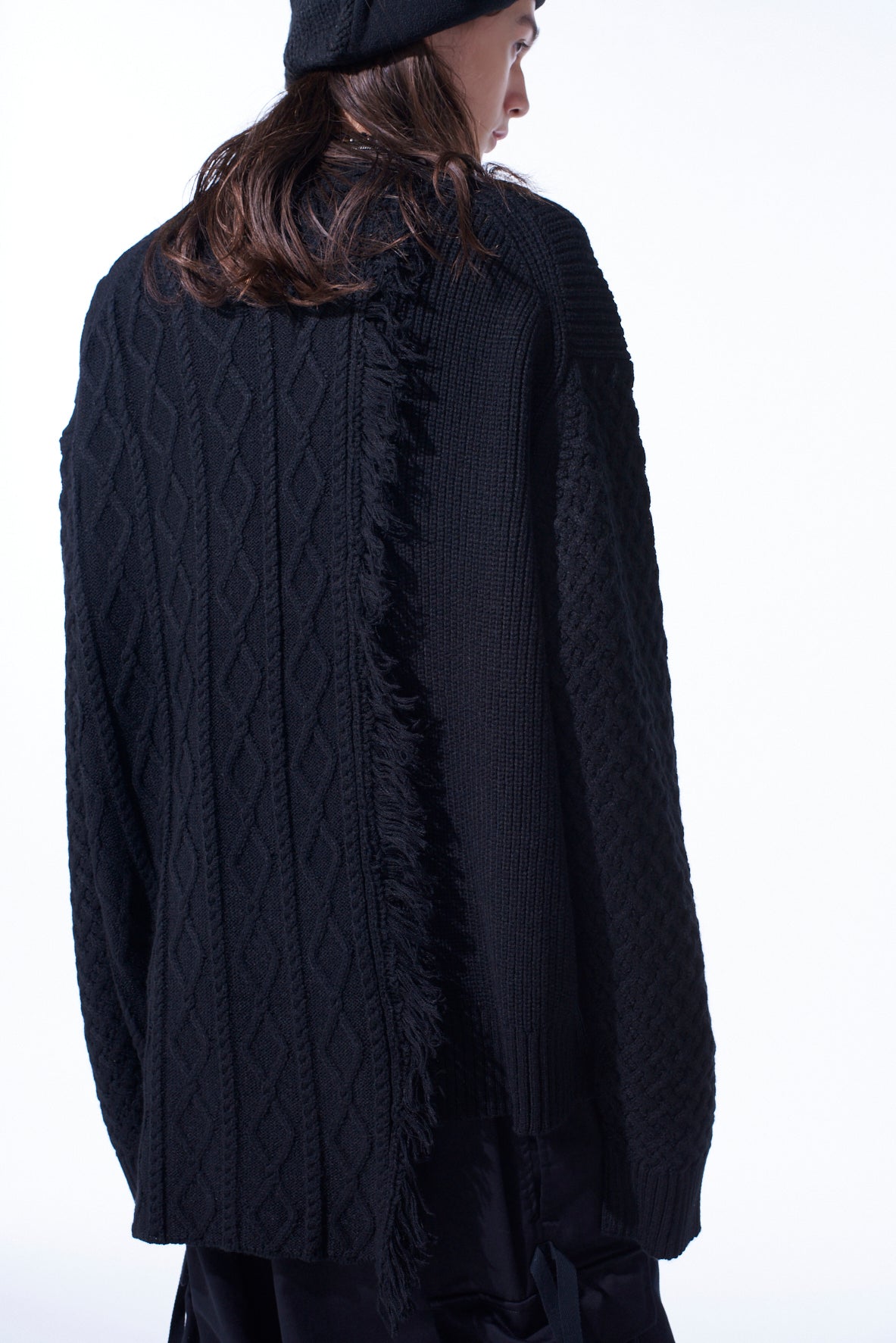 Corpilon Bulky Wool Asymmetrical Fringe Mock Neck Knit Sweater - Cozy Winter Pullover for Women, Perfect for Casual Outfits & Holiday Gatherings