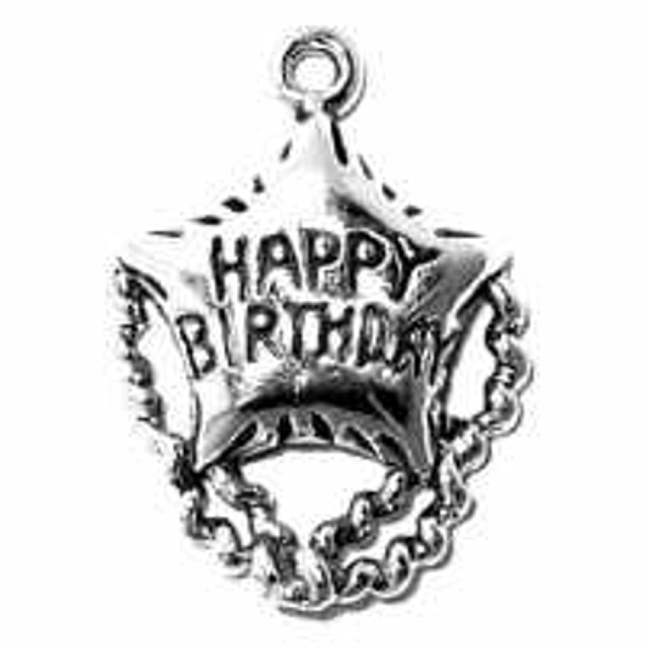 Sterling Silver 1.5mm Box Chain Necklace with 3D Happy Birthday Balloon Pendant - Unisex Jewelry Gift for Men & Women - Perfect for Birthday Parties, Celebrations and Special Occasions