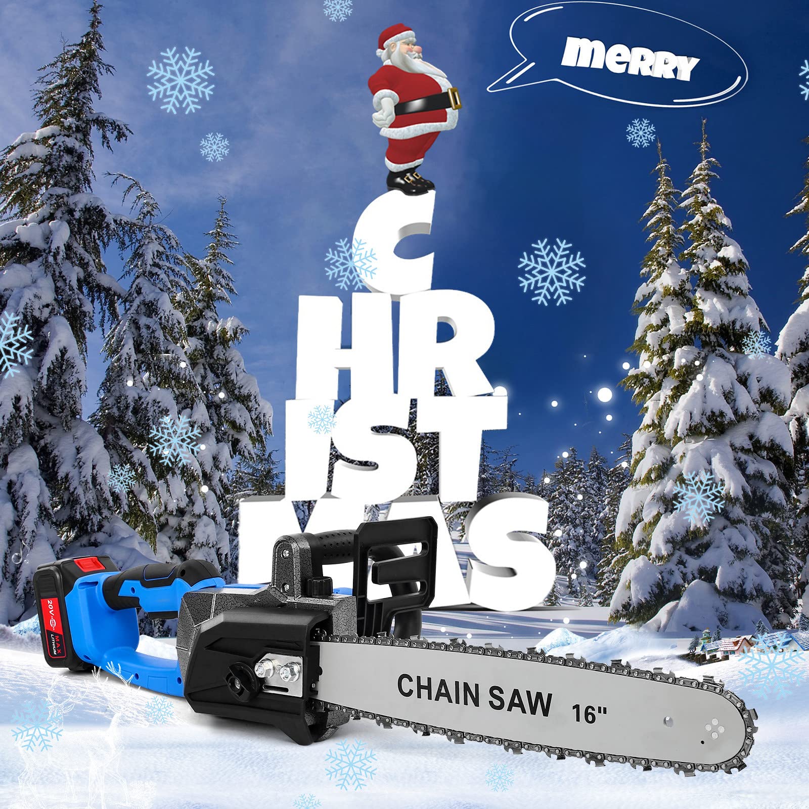 JOOEHLY 42V 16-Inch Cordless Electric Chainsaw with 2 x 3.0Ah Lithium Batteries - Powerful Brushless Motor for Wood Cutting, Tree Trimming & Yard Maintenance | Perfect for Homeowners, Gardeners & DIY Projects