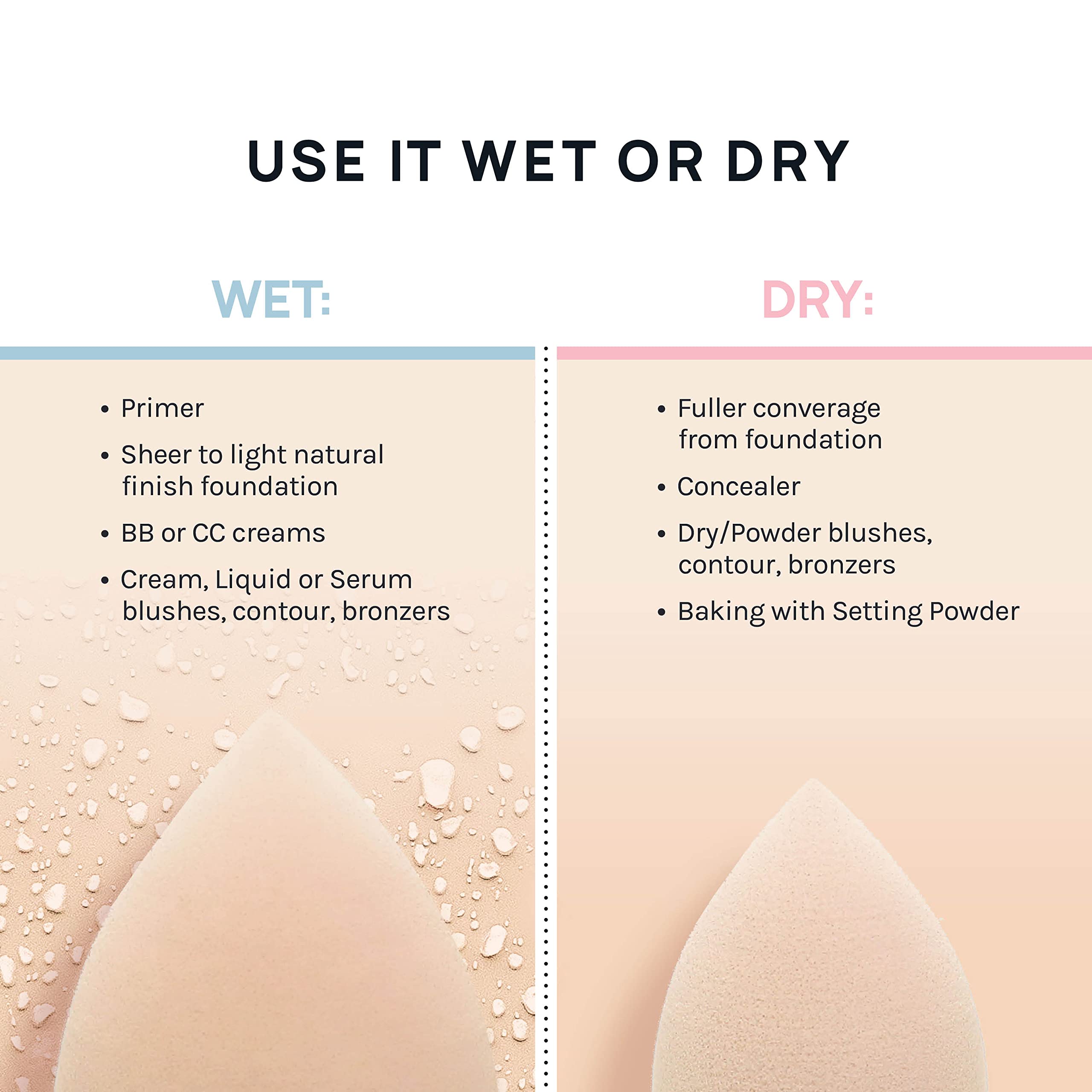 AOA Studio Makeup Mochi Sponge Set - 6 Pack Latex-Free Beauty Blenders for Powder, Cream & Liquid Foundation - High Definition Cosmetic Sponges for Flawless Makeup Application at Home or Professional Use