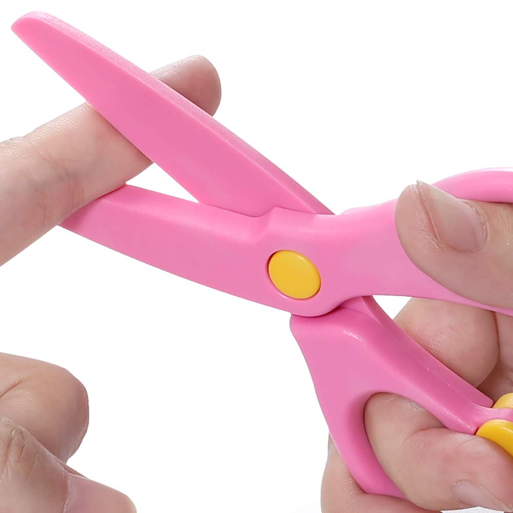 8 Pack Kids Safety Scissors - Plastic Preschool Training Scissors for Toddlers, Left Handed & Right Handed, Spring-Assisted Craft Scissors for Playdough, Art Projects & Classroom Activities - Perfect for Early Childhood Development & Fine Motor Skills Practice