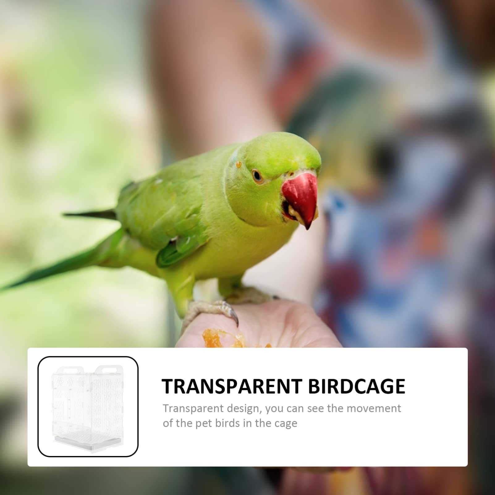 1pc Transparent Acrylic Bird Cage with Removable Tray - Parrot Feeding Cage for Small Birds, Canaries - Easy Clean Bird House for Home, Office, or Garden Decor