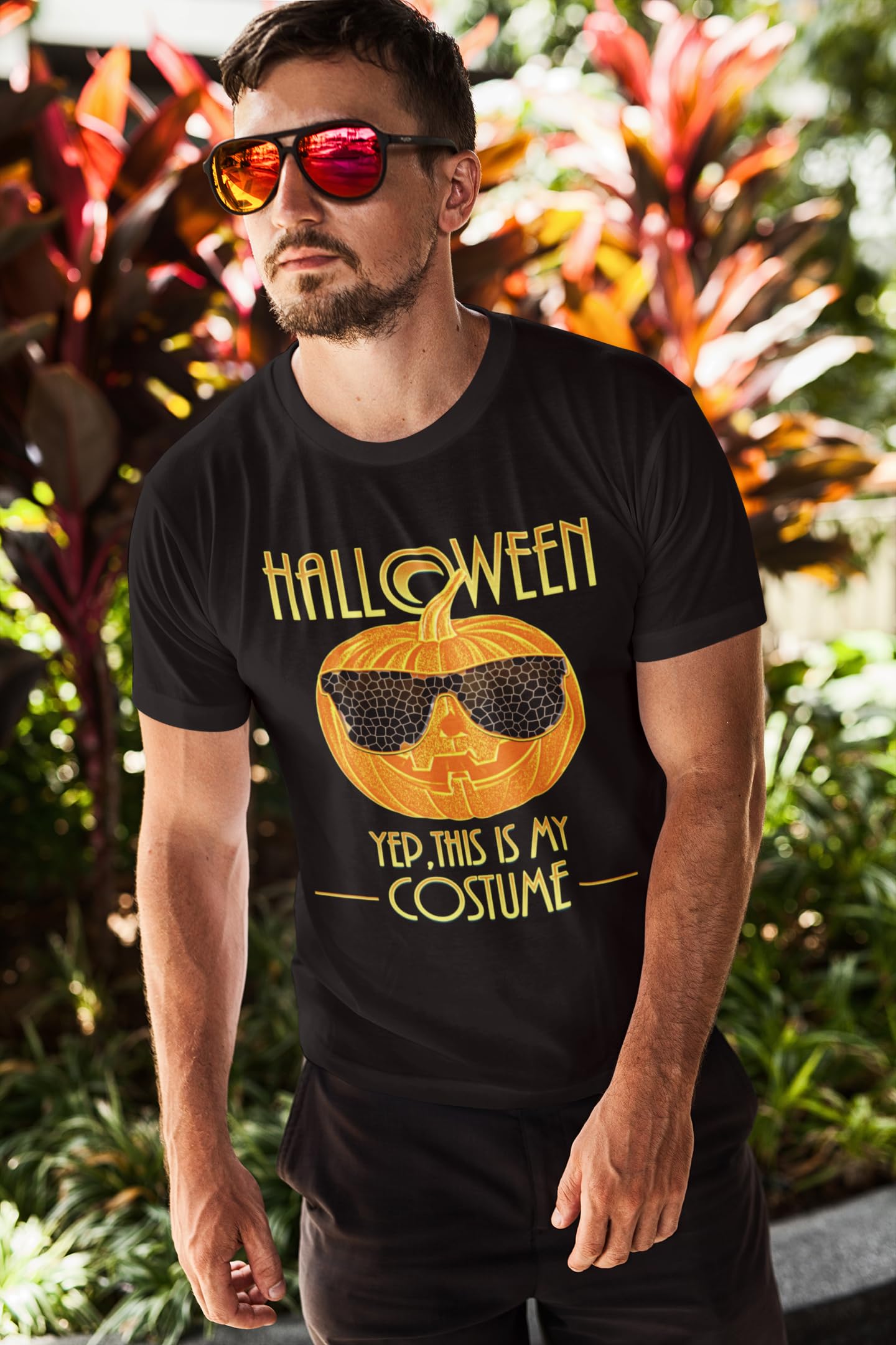 Men's Halloween Pumpkin T-Shirt - Spooky Graphic Tee for Costume Parties & Trick or Treating