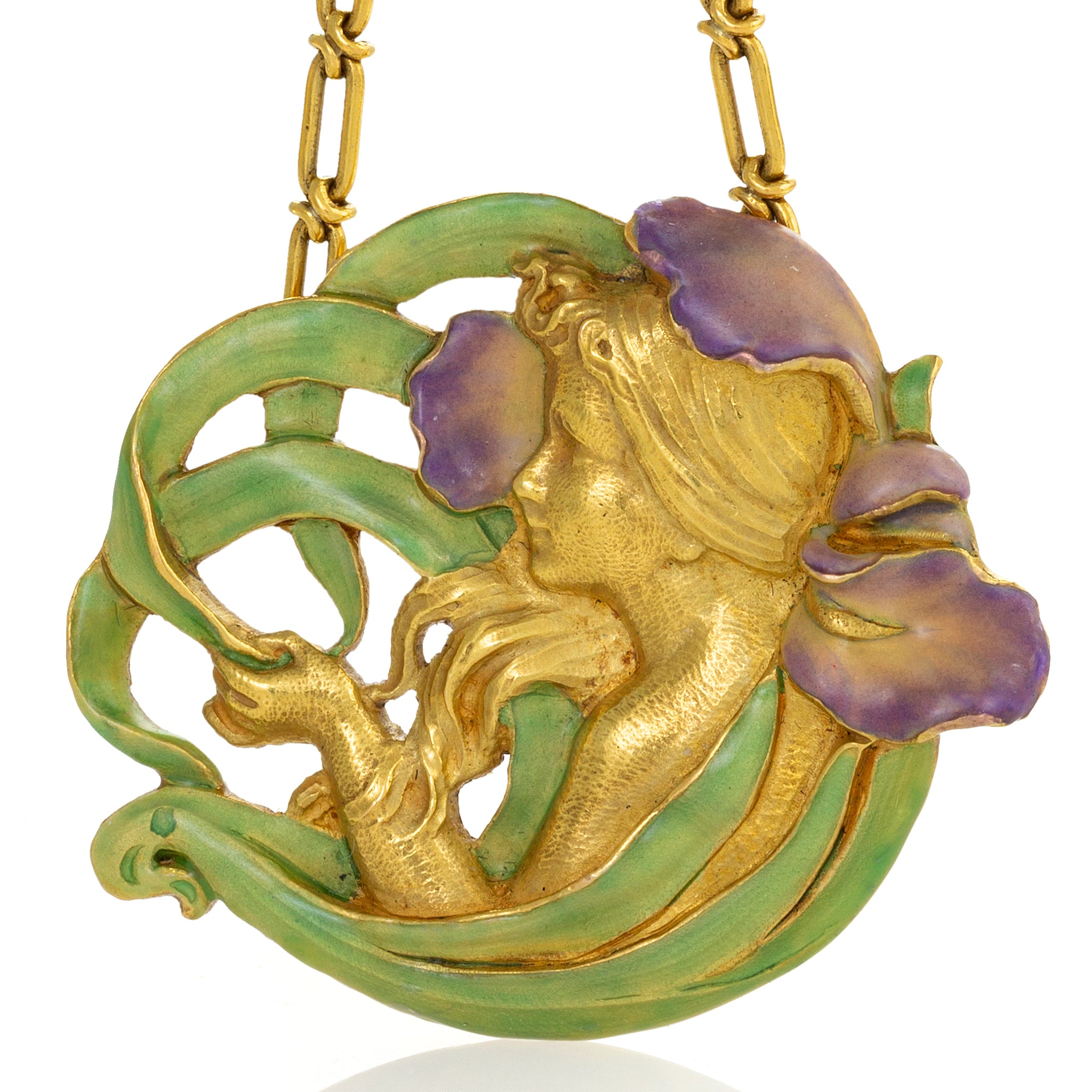 André Rambour Women's Floral Enamel Gold Pendant Necklace - Elegant Gift for Her, Perfect for Weddings, Anniversaries & Special Occasions