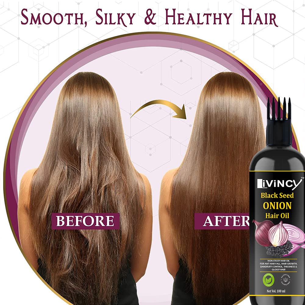LIVINCY Beard Oil for Men with Black Seed & Onion - Natural Hair & Skin Care Treatment for Glowing Skin & Spot Reduction - Bright Complete Set (Pack of 2) - Perfect for Daily Grooming & Nighttime Skincare Routine
