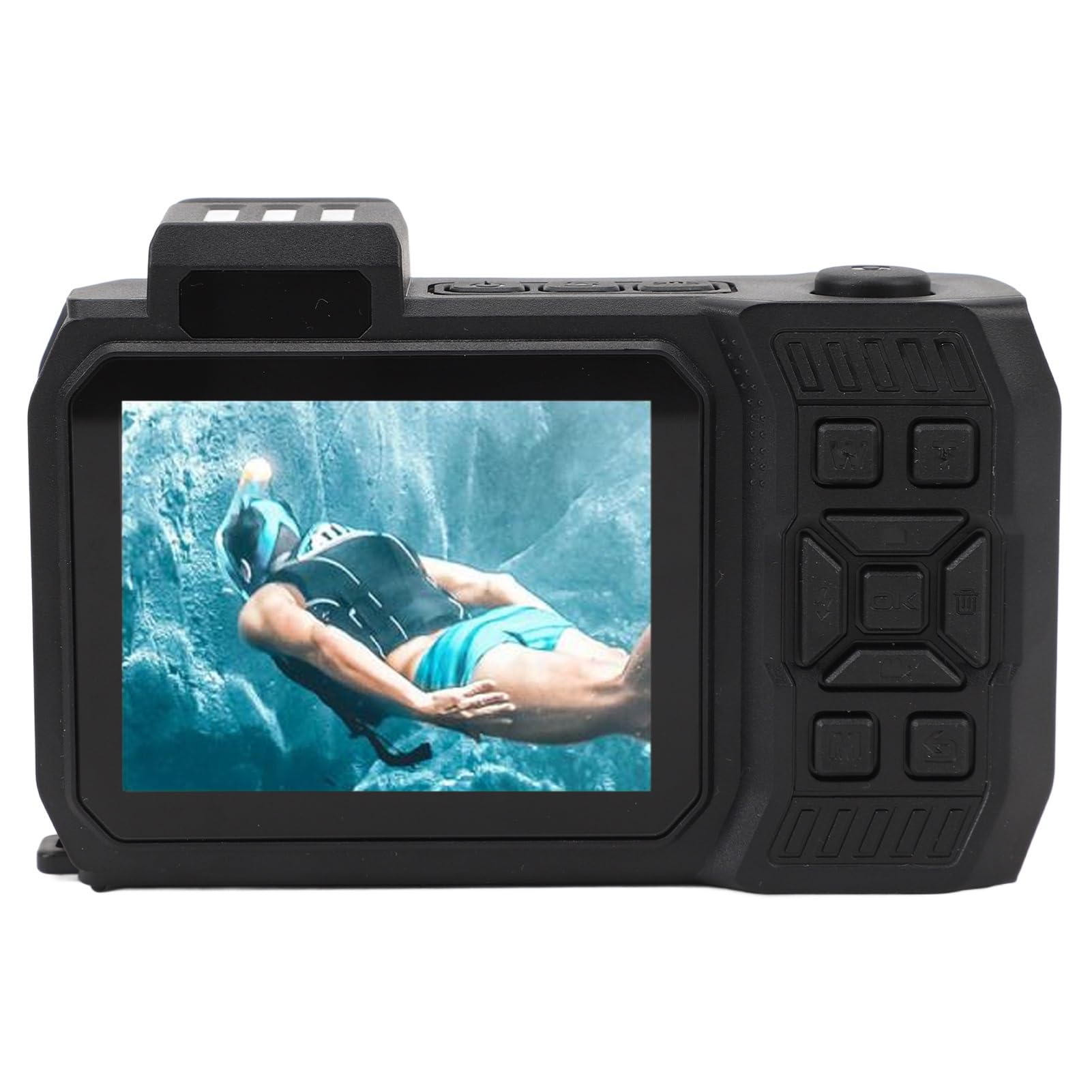 4K 65MP Dual Screen Underwater Digital Camera with 10x Digital Zoom - Waterproof Snorkeling Camera for Travel & Sports (Orange) | Perfect for Scuba Diving, Beach Vacations & Outdoor Adventures