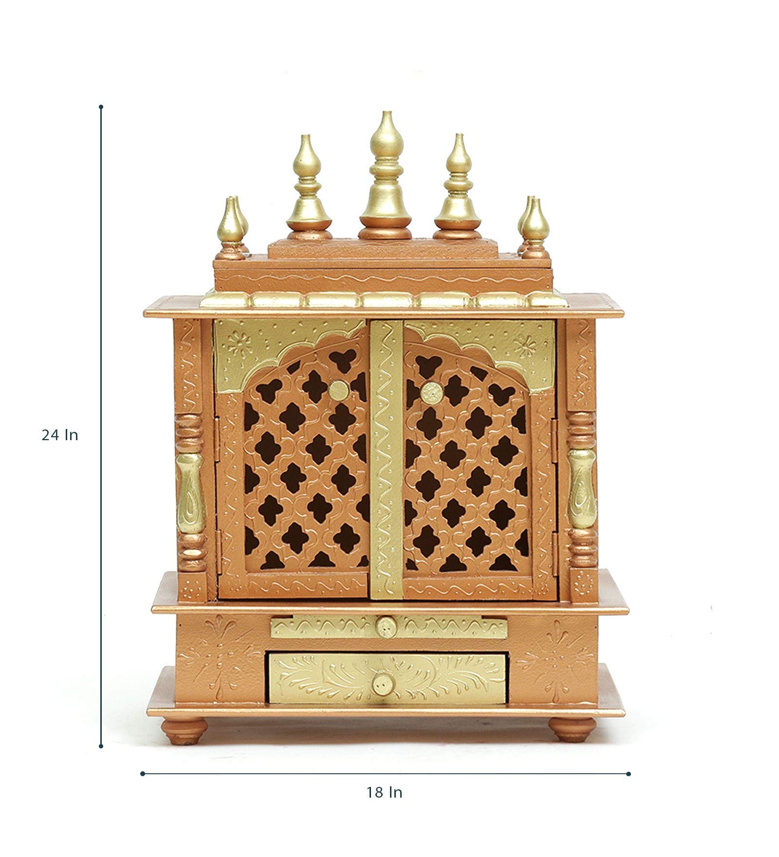 Handcrafted Wooden Home Temple - Pooja Mandir for Hindu Worship | Traditional Indian Prayer Altar for Home Decor & Spiritual Practice | Perfect for Daily Pooja, Meditation & Blessings