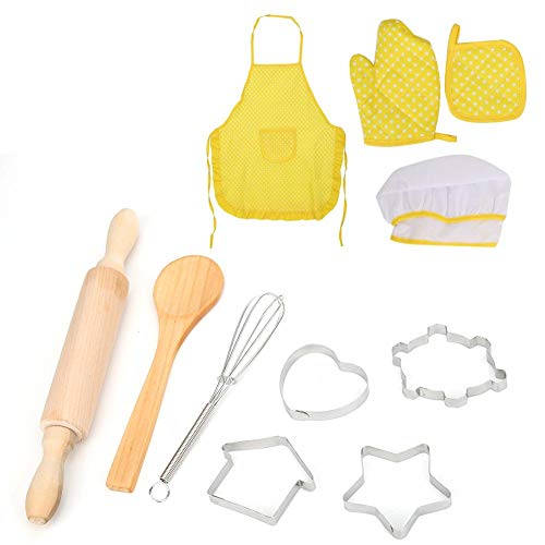 **Kids Chef Costume Set - Yellow Baking & Cooking Role Play Outfit for Girls & Boys - Pretend Play Kitchen Toy Gift for Birthday & Holidays**    *(Perfect for Dress-Up, Birthday Parties, Pretend Play & Early Learning Fun!)*
