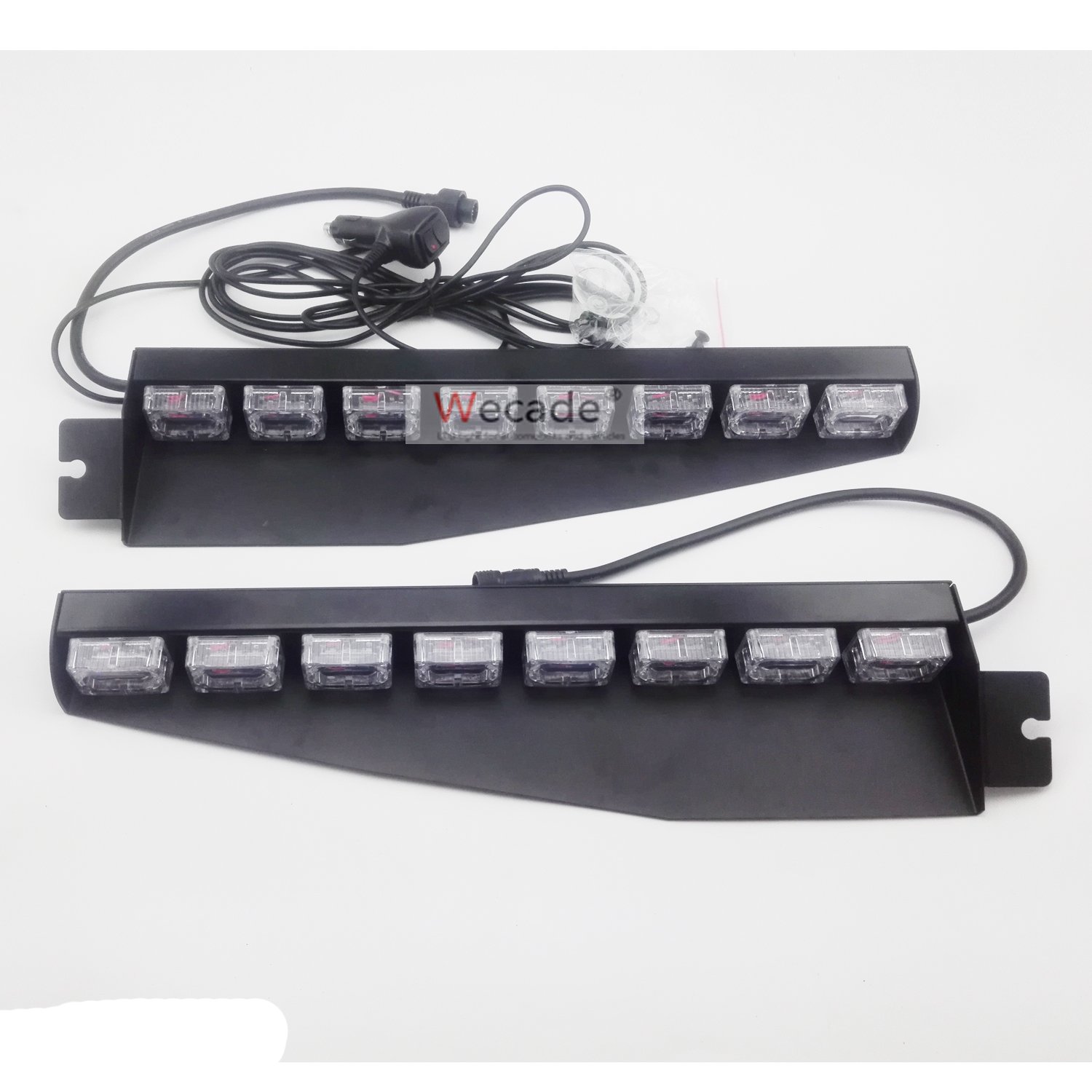 Wecade® 48 LED 12V 48W Red Emergency Strobe Light Bar with Suction Cups - for Truck, Boat, Dashboard & Windshield Warning Lights - Perfect for Roadside Emergencies, Marine Safety & Vehicle Alerts
