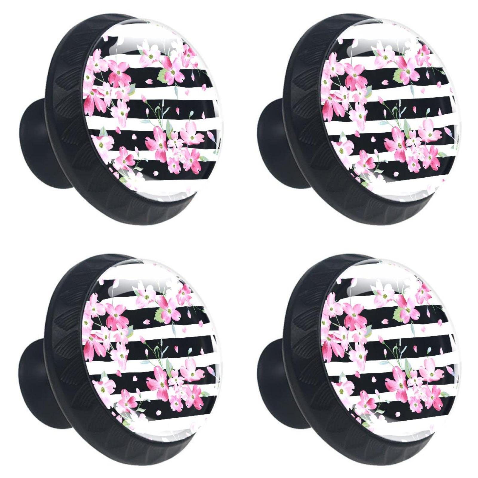 8Pcs Spring Flower Cabinet Handles & Knobs - Elegant Drawer Pulls for Kitchen & Bathroom Cabinets - Vintage Floral Hardware for Home Decor & Furniture Upgrade