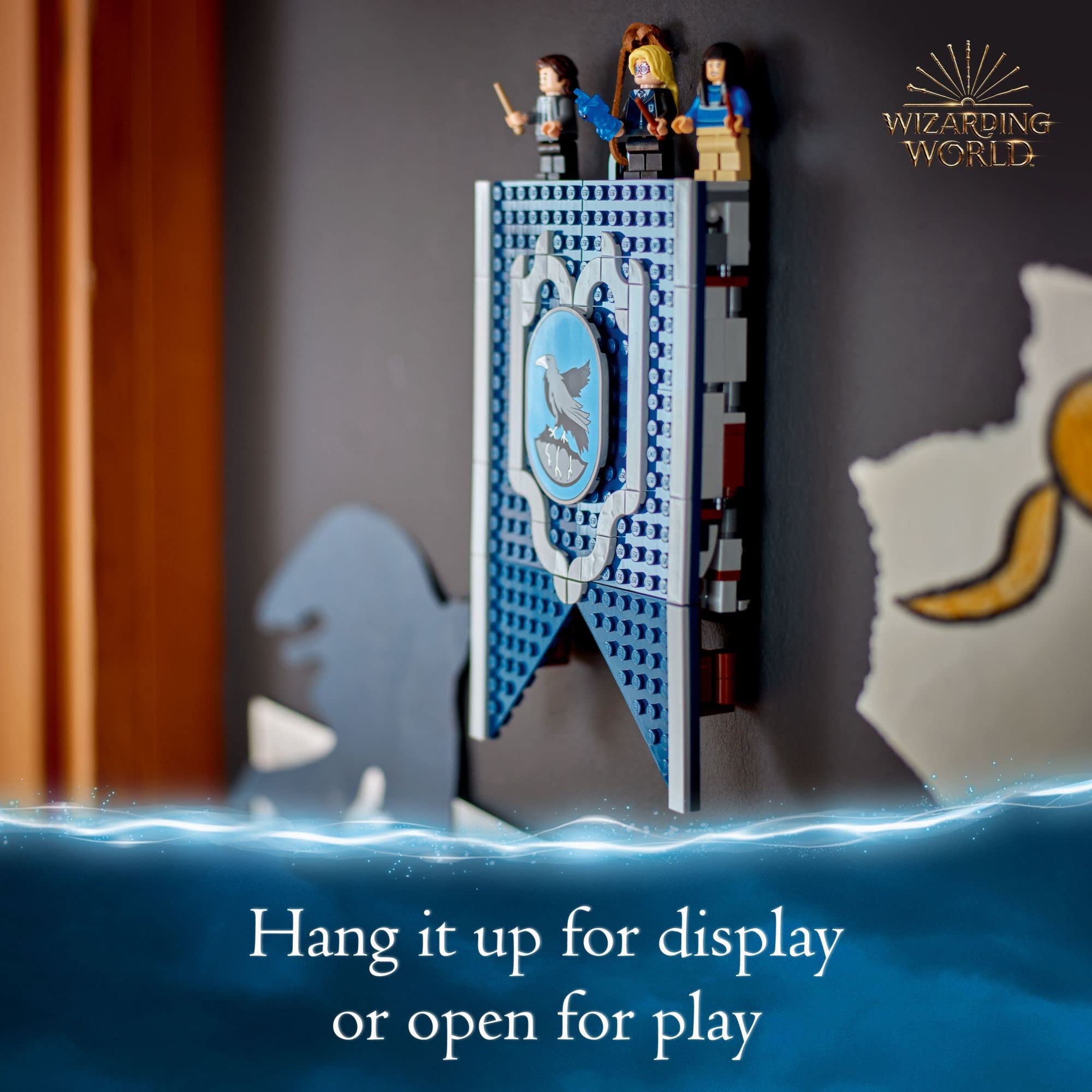 LEGO Harry Potter Ravenclaw House Banner Building Kit 76411 - 3D Wall Decoration for Hogwarts Common Room with Luna Lovegood Minifigure & Wands | Perfect Gift for Kids, Boys & Girls | Great for Harry Potter Themed Rooms, Birthday Presents & Collectors