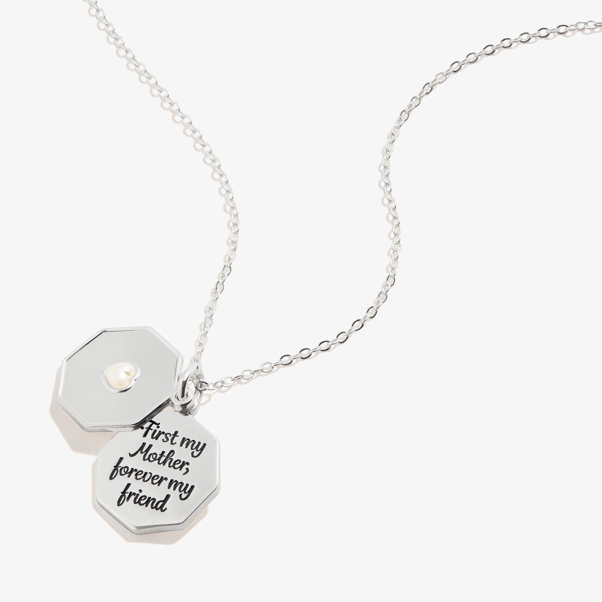 First My Mother, Forever My Friend Slider Charm Necklace - Adjustable Sterling Silver Pendant for Mother's Day Gifts & Special Occasions