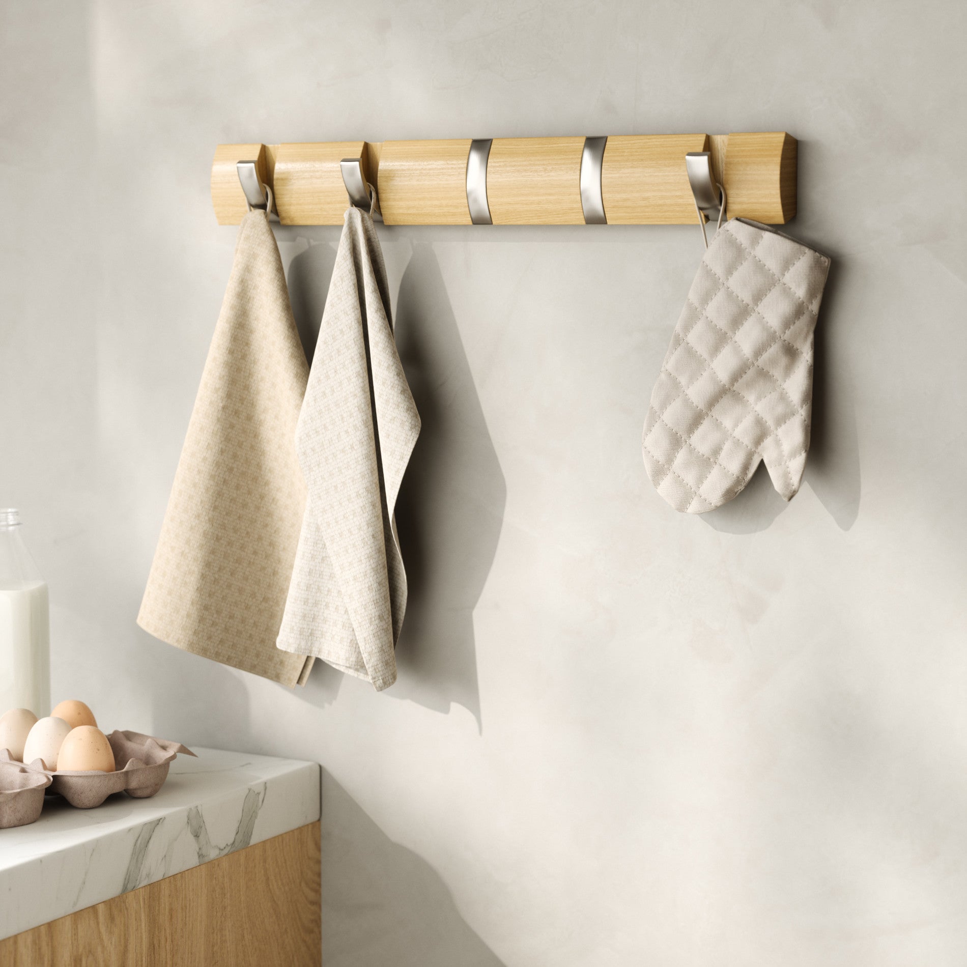 Flip 5 Wall Hook - Heavy Duty Adhesive Hooks for Hanging Decor, Keys & Towels - Perfect for Bathroom, Kitchen & Bedroom Organization