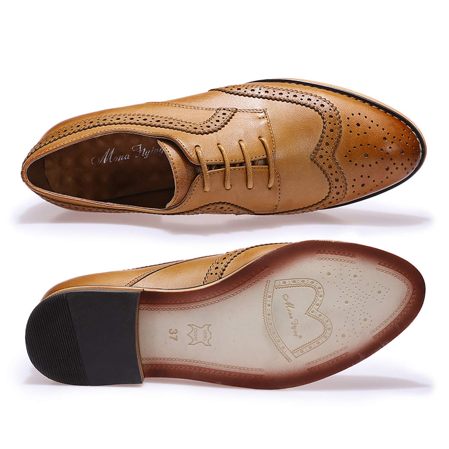 Handmade Women's Wing Tip Oxford Brogue Shoes - Genuine Leather Lace-Up Derby for Casual & Office Wear - Perfect for Work, Parties & Everyday Comfort