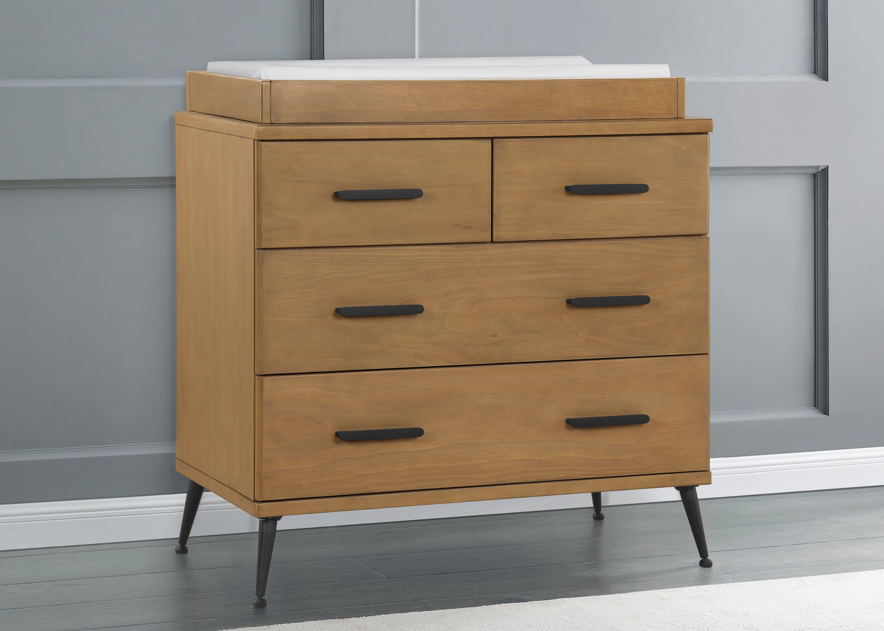 Sloane 4-Drawer Baby Dresser with Changing Table Top & Secure Interlocking Drawers - Perfect for Nursery Organization and Diaper Changing Station