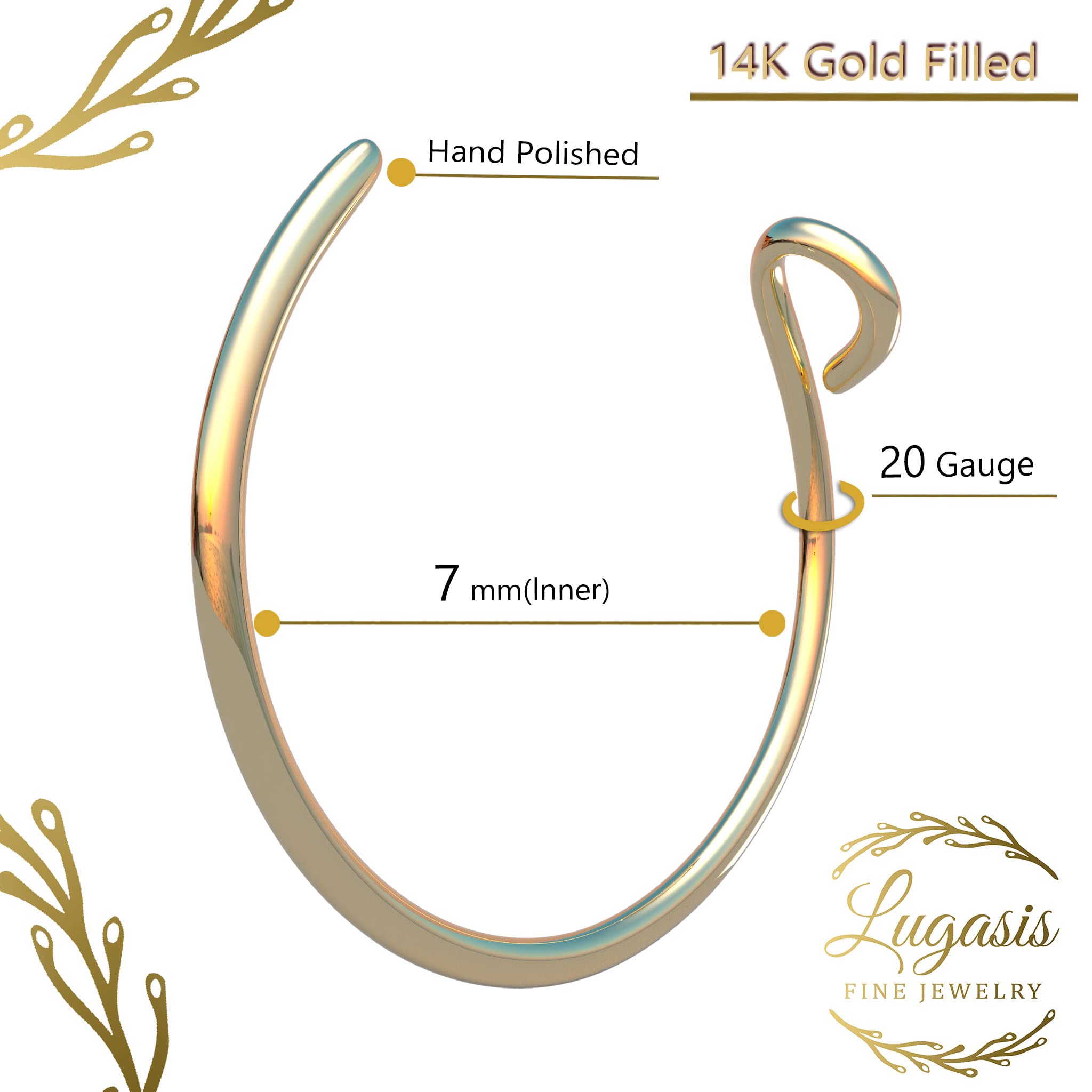 Clip On Fake Nose Ring - No Piercing Needed - 14K Gold Filled Faux Nose Hoop Jewelry for Women - Perfect for Parties, Halloween & Everyday Fashion Accessories