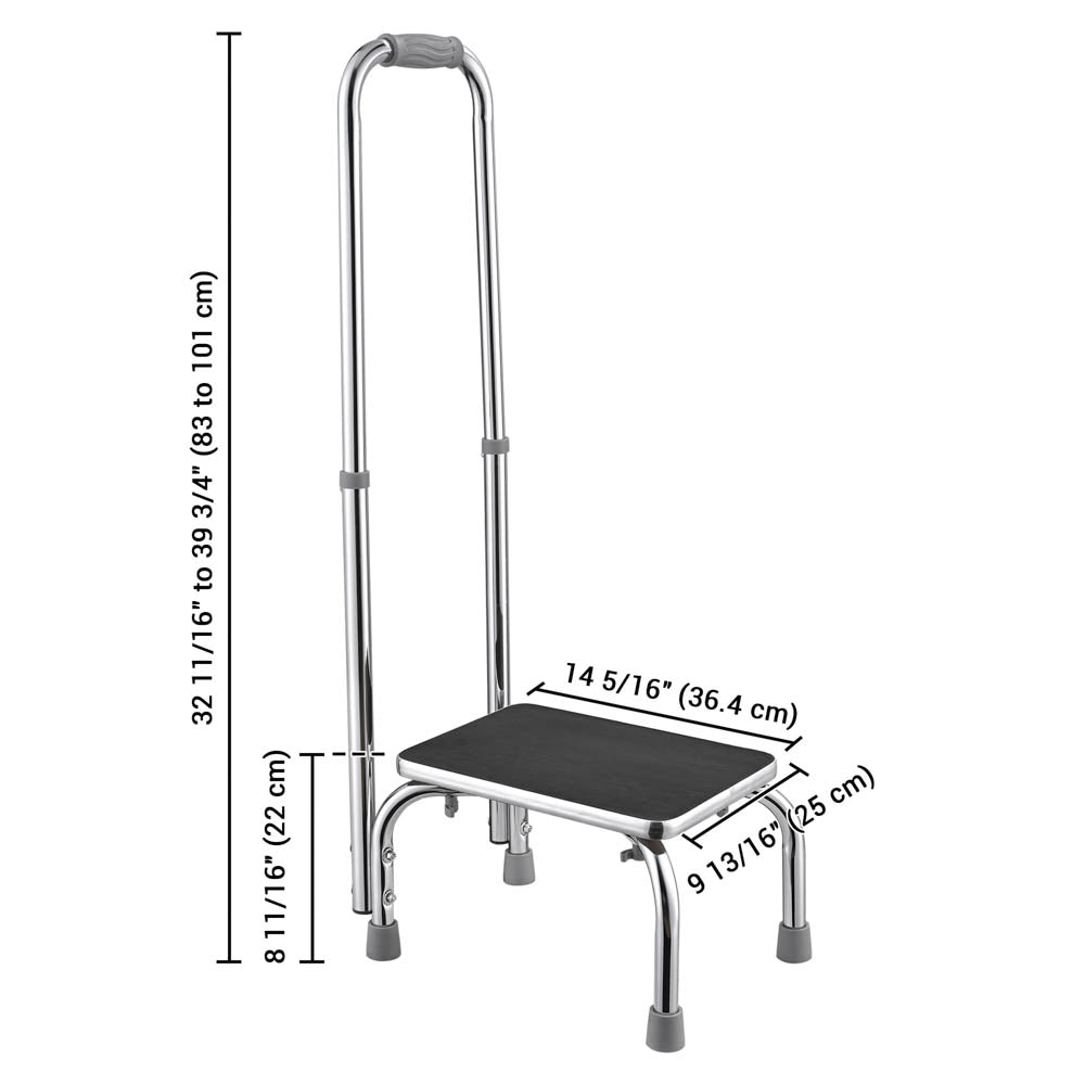 TheLAShop Heavy Duty Steel Safety Step Stool with Non-Slip Handle - 16