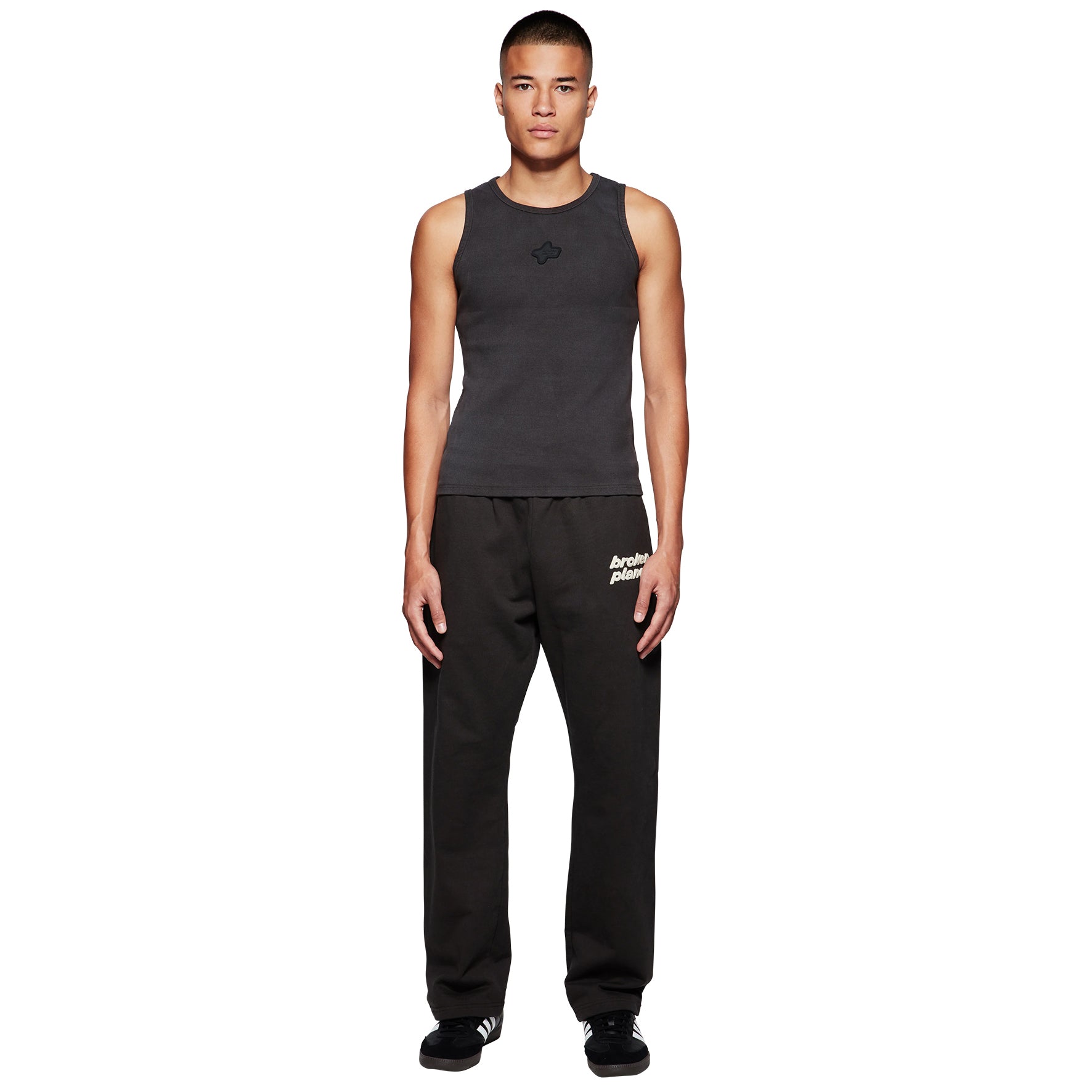 Broken Planet Straight Leg Sweatpants - Soot Black & White | Comfortable Casual Joggers for Men & Women | Perfect for Lounge, Gym, and Everyday Wear