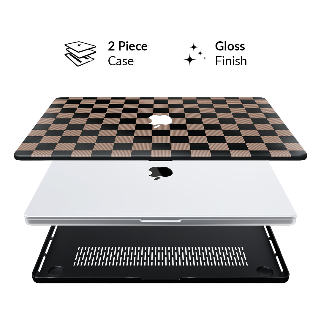 Stylish Mocha Vibe Check MacBook Pro Case - Protective Hard Shell Cover for MacBook Pro 13/14/15 Inch - Perfect for Work, Travel & Coffee Shop Vibes