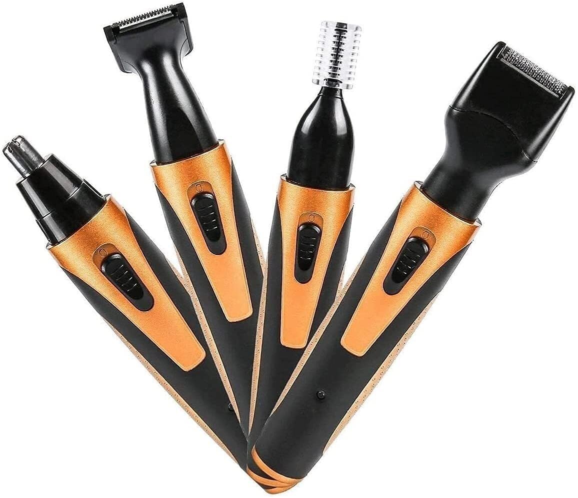 4 in 1 Painless Eyebrow & Facial Hair Trimmer for Men & Women - Rechargeable Electric Grooming Kit with LED Light - Perfect for Bathroom, Travel & Camping (Ideal for Home Use & On-the-Go Grooming)