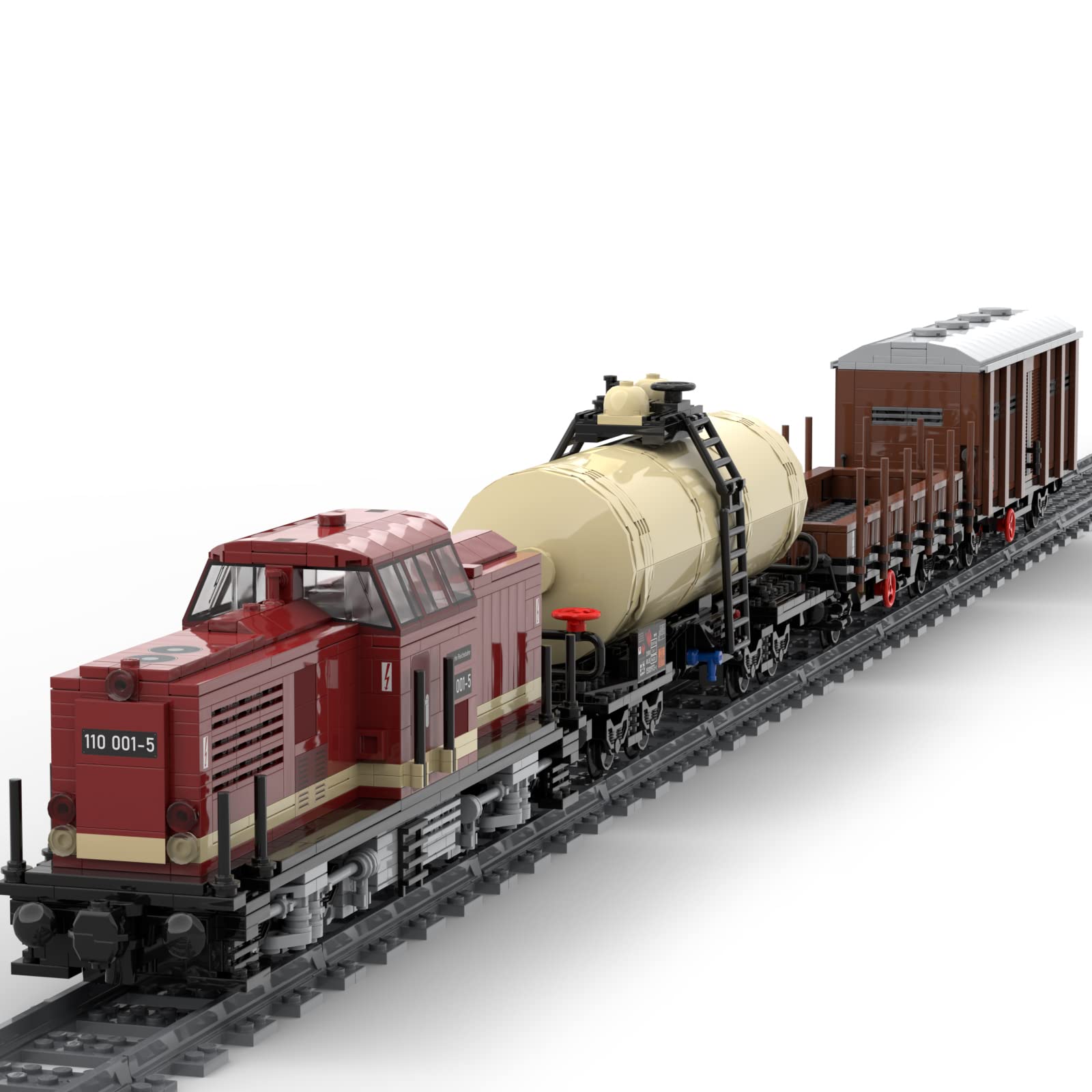 MOCI Technic Train Set - European Railway Remote Control Train with Internal Combustion Engine, 2171PCS MOC-81729 Building Blocks Compatible with Lego Technic (No Stickers) - Perfect for Model Train Enthusiasts & Collectors, Great for Home Display and STEM Education