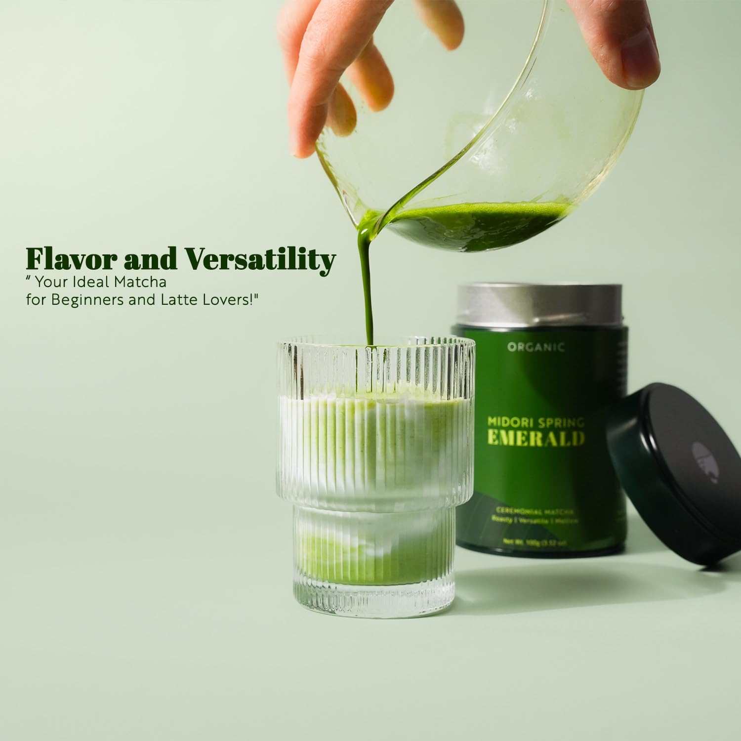 Premium Organic Japanese Matcha Powder - Midori Spring Ceremonial Grade, USDA Organic, Kosher, Vegan - Perfect for Tea Ceremonies, Lattes & Smoothies