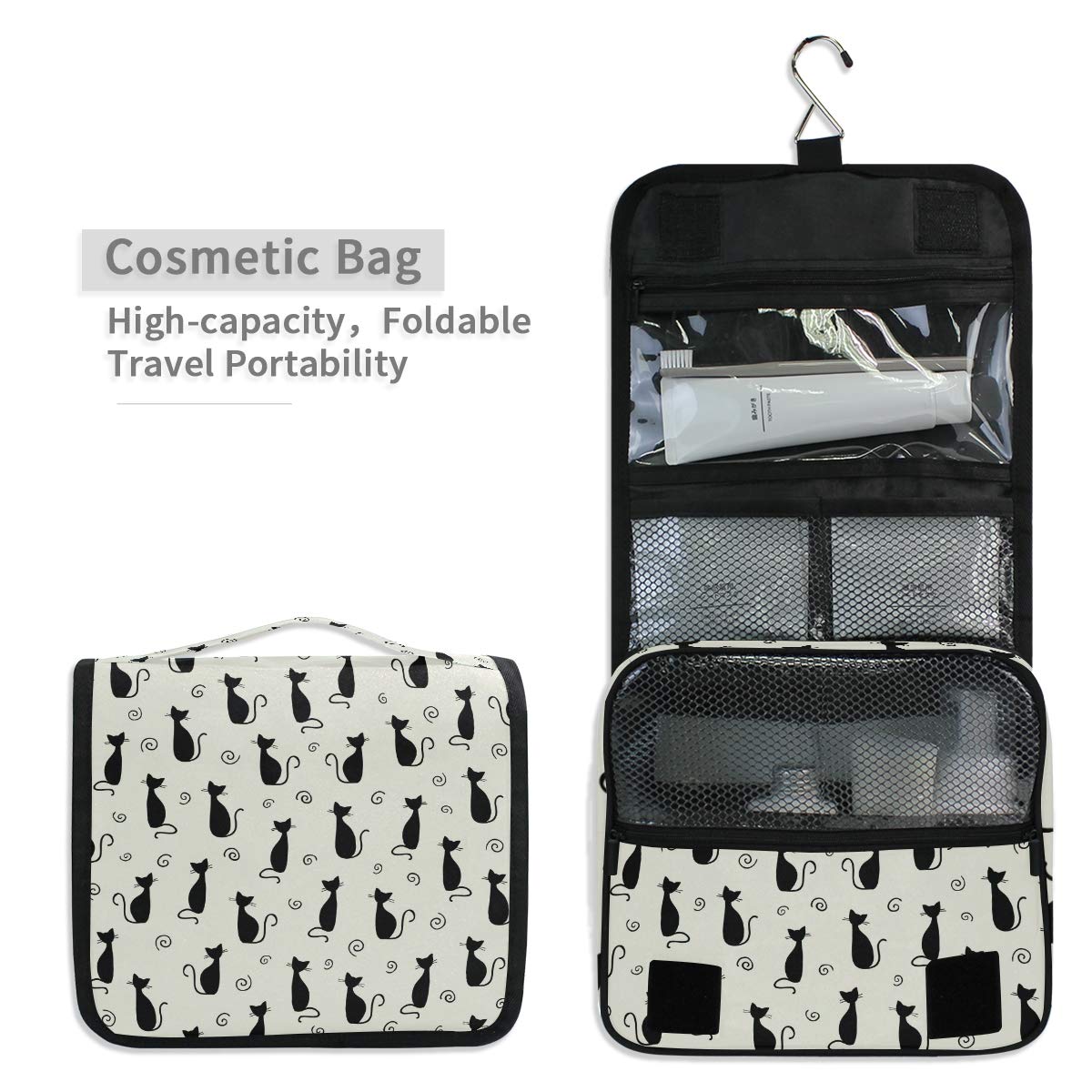 MOYYO Travel Hanging Toiletry Bag for Women - Waterproof Cosmetic Makeup Organizer with Hooks, Portable Shower Bag for Bathroom & Travel Accessories | Perfect for Vacation, Gym, Camping & Daily Use