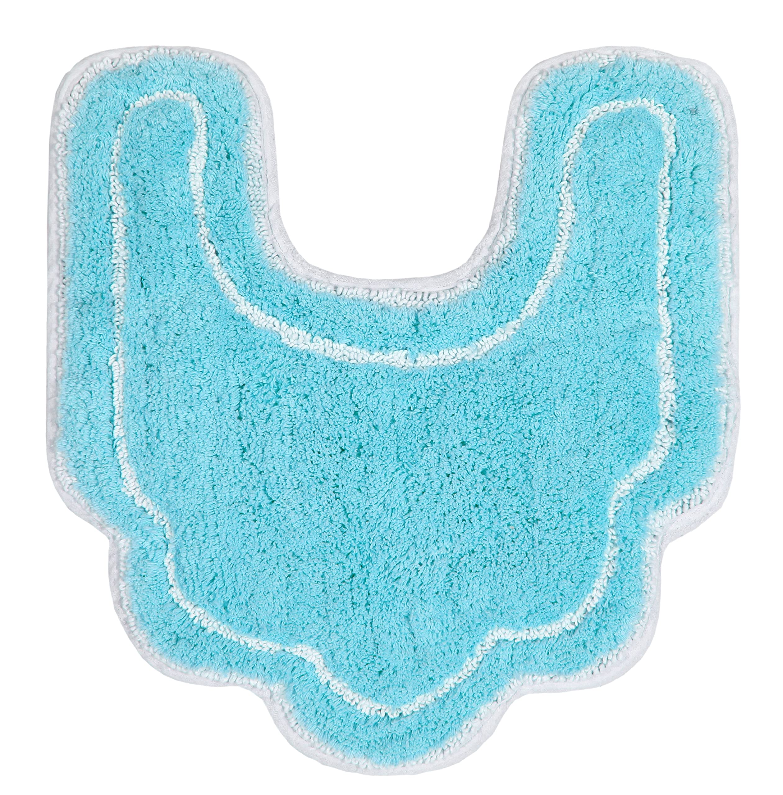 Premium U-Shaped Contour Toilet Rug - Extra Thick Non-Slip Bath Mat, 100% Cotton Soft & Absorbent, Machine Washable 20