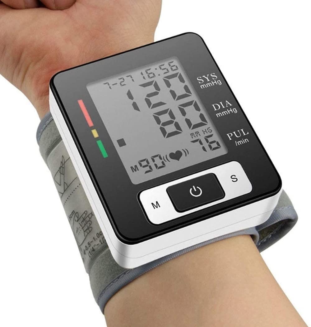 Digital Blood Pressure Monitor with LCD Screen - Automatic & Accurate Heart Rate & Pulse Measurement - Intelligent Auto Shut Off - Home Health Care Device for Daily Blood Pressure Tracking
