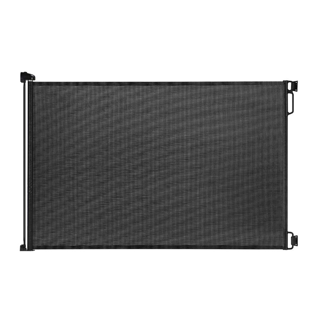 95 Inch Extra Wide Retractable Baby Gate for Large Openings - Indoor Safety Gate for Stairs, Doorways & Wide Spaces - Mesh Pet Gate for Dogs & Babies (Black) - Perfect for Hallways, Living Rooms & Open Floor Plans