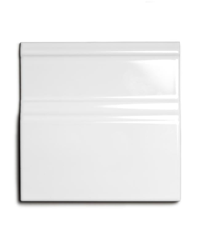 Kakel Victoria Floor Skirting 15 x 15 cm White Glossy - Perfect for Kitchen & Bathroom Tile Installation