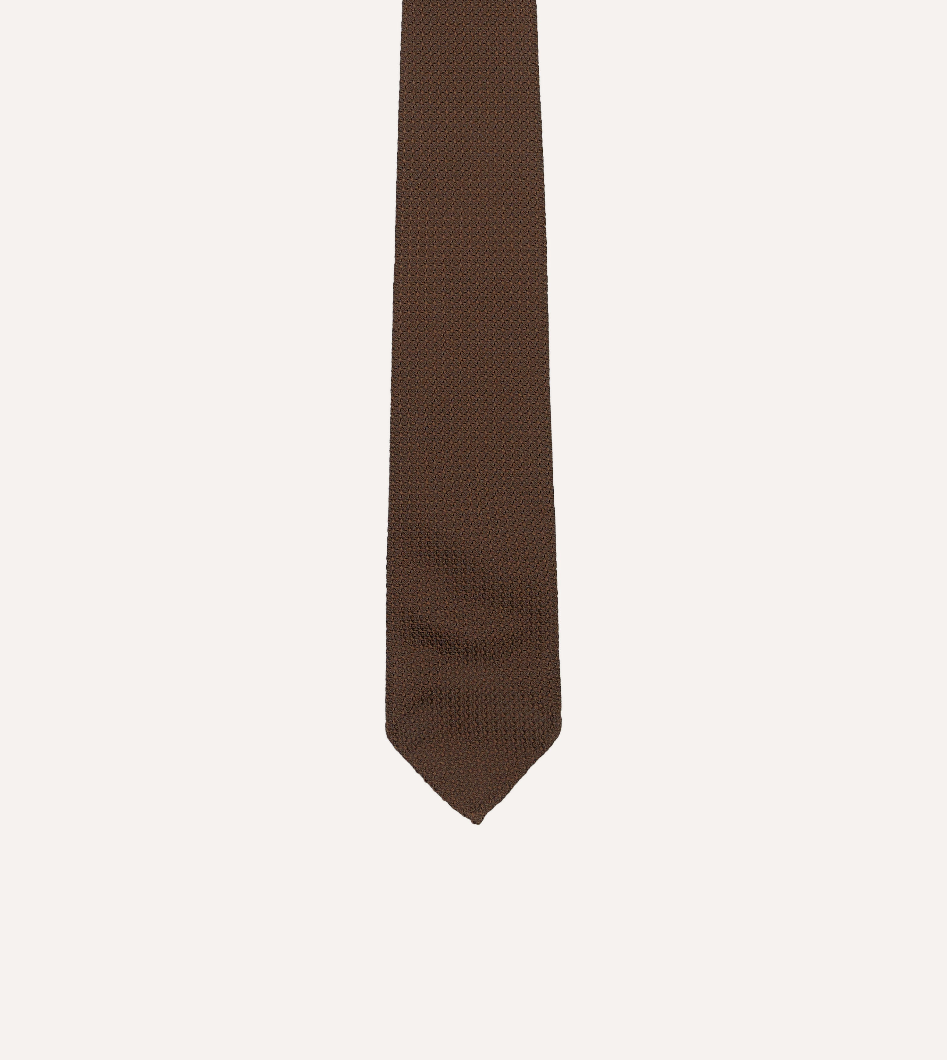 Premium Brown Hand-Rolled Large Knot Grenadine Silk Tie for Men - Elegant Formal & Business Necktie for Weddings, Office & Special Occasions