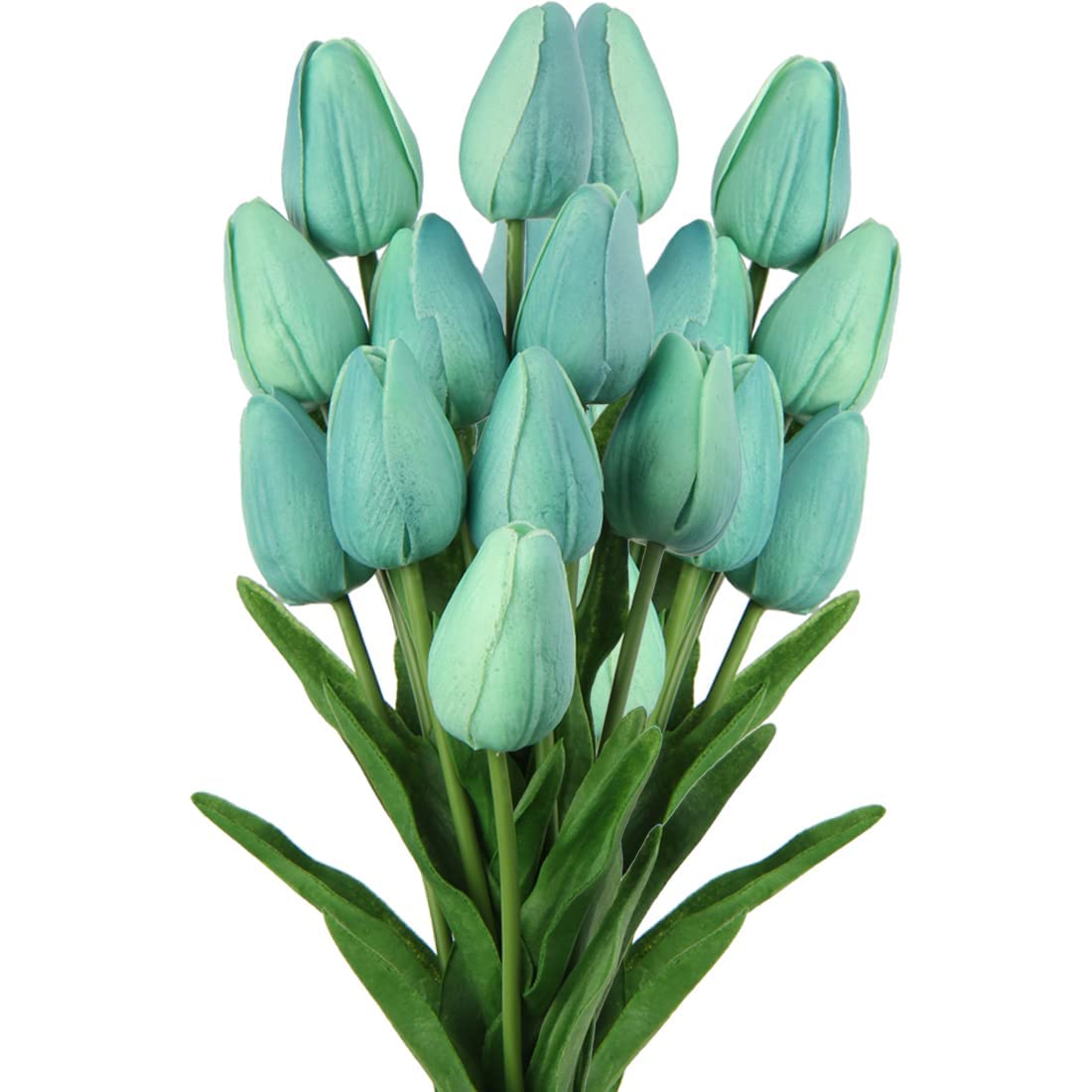 Real Touch Aqua Blue Artificial Tulips - 13.5