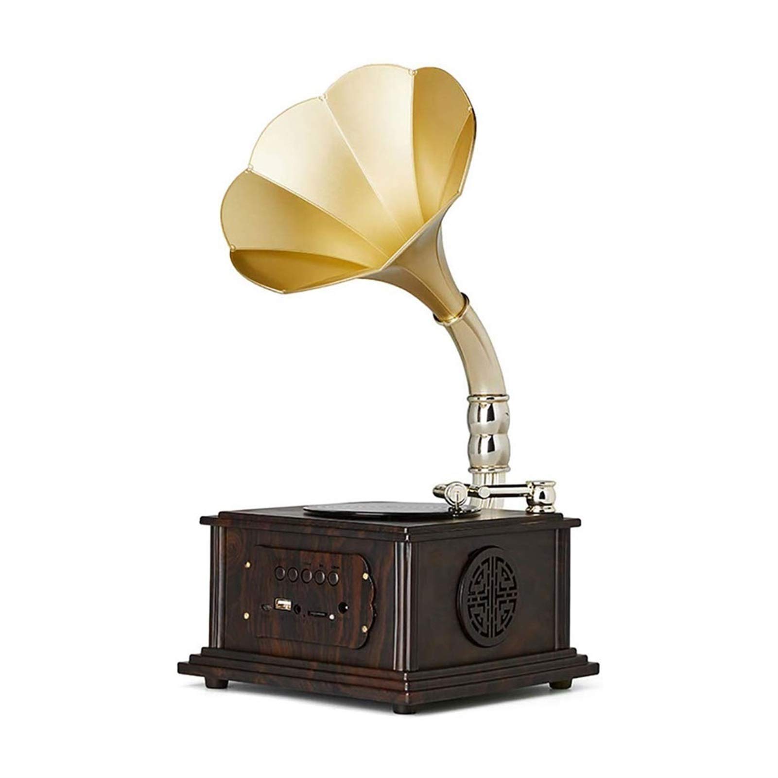 Vintage Retro Gramophone Bluetooth Speaker - Mini Classic Phonograph Shape Wireless Music Box with Stereo Sound, Perfect for Home Decor, Gift, Parties & Family Gatherings