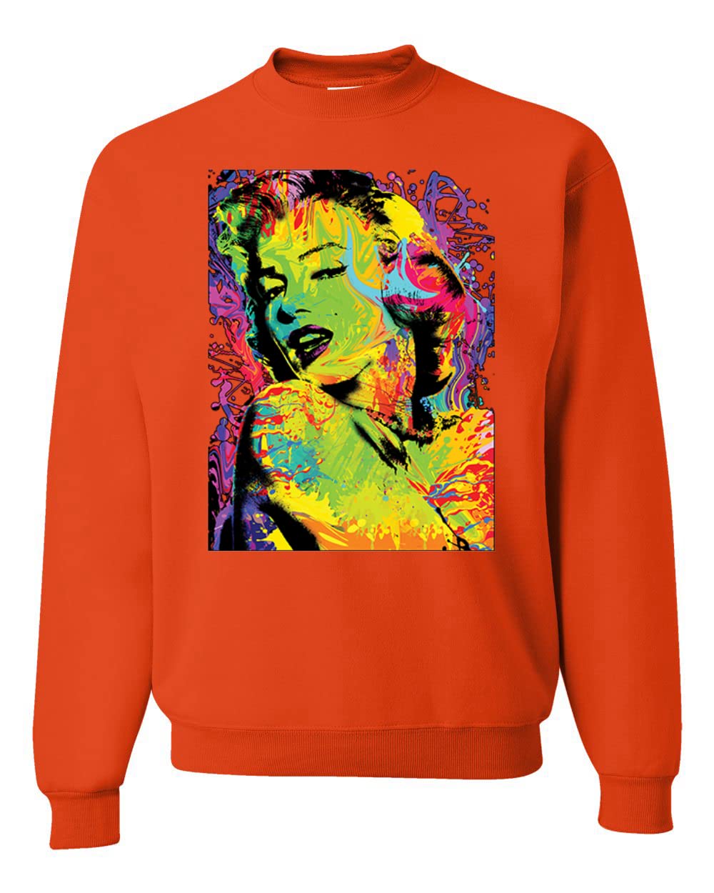 Wild Bobby Colorful Marilyn Pop Culture Graphic Sweatshirt for Women & Men | Vintage Inspired Unisex Crewneck | Perfect for Casual Wear, Street Style & Pop Culture Fans