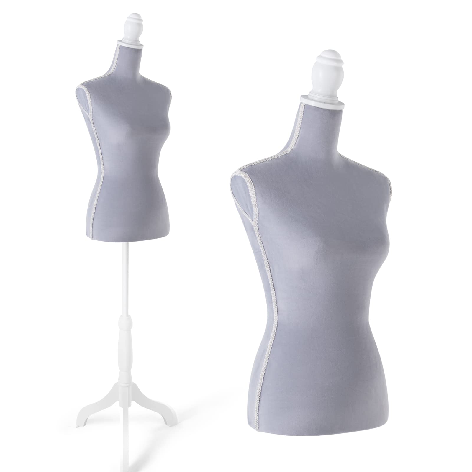 Adjustable Dress Form Mannequin with Stand - Pinnable Velvet Female Torso for Sewing, Fitting & Display | Perfect for Fashion Designers, Tailors & Boutiques