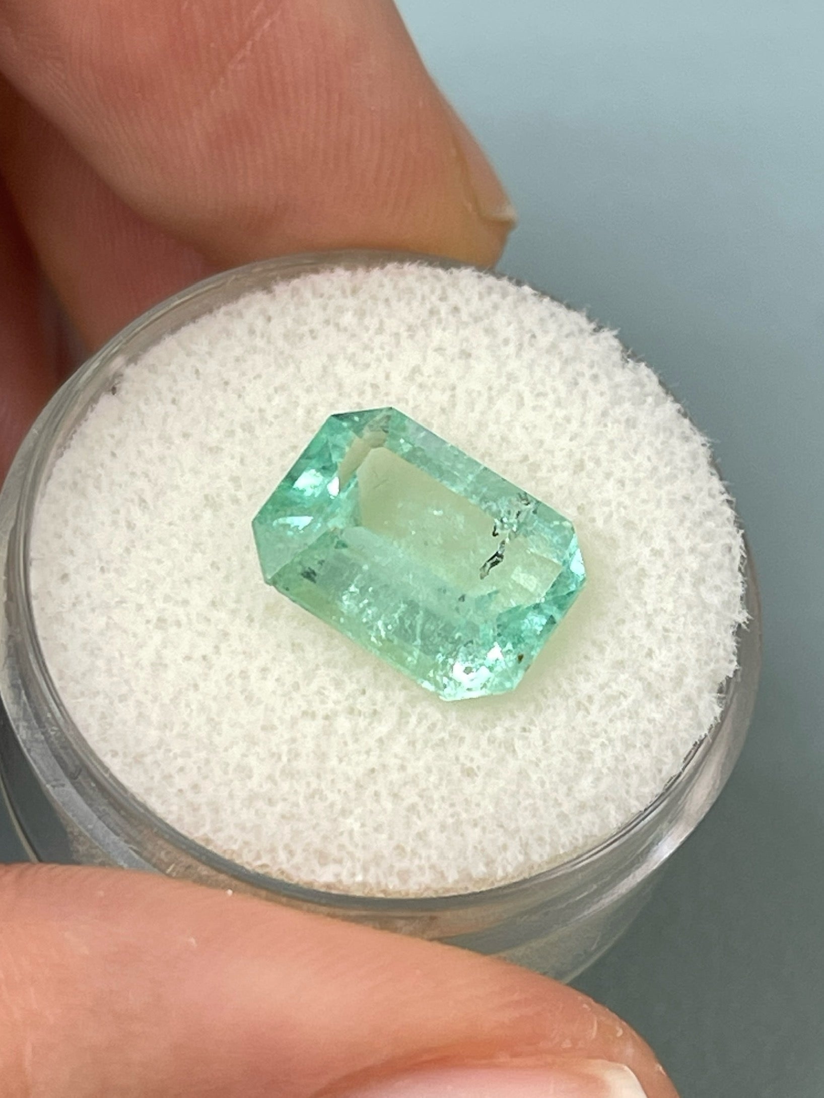 4.06 Carat 11x9mm Natural Colombian Emerald Loose Gemstone - Classic Emerald Cut, Light Green with Freckles for Jewelry Making, Engagement Rings & Fine Collections