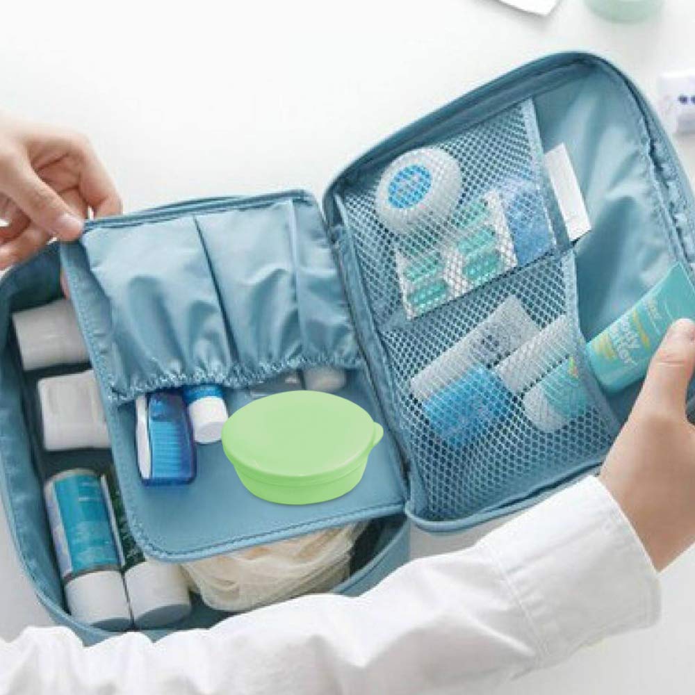 4 Pack Waterproof Soap Holder with Drain Holes | Self-Draining Soap Saver Case for Bathroom, Travel & Camping | Portable Soap Dish Tray in Yellow, White, Blue & Green Colors