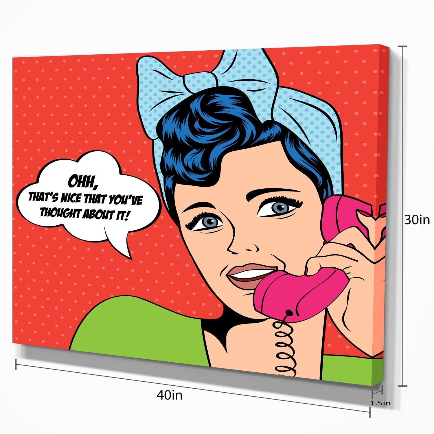 Abstract Portrait Canvas Print of Woman Talking on Phone - Modern Home & Office Wall Art Decor for Living Room, Bedroom or Workspace