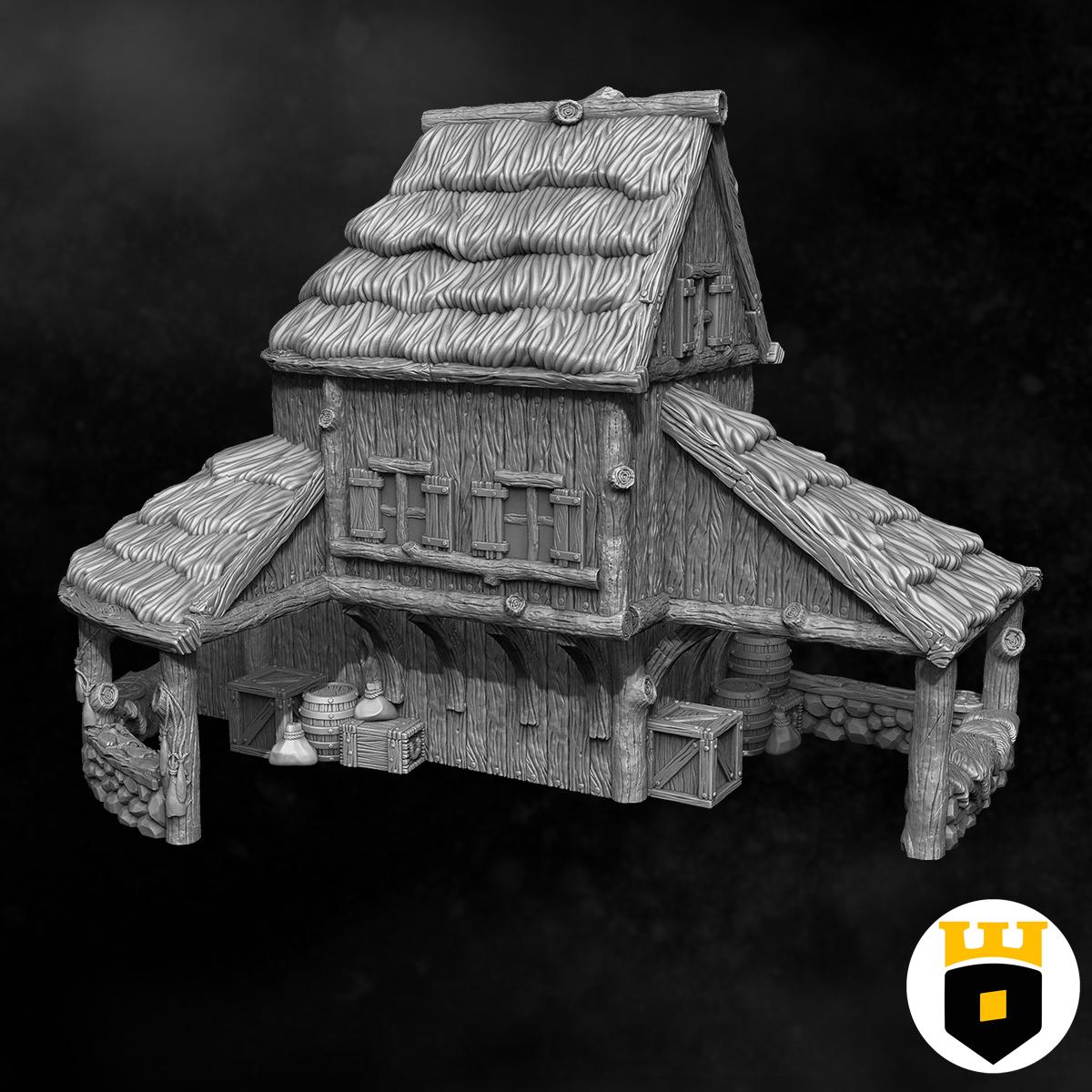 Viking Market Building Kit - Medieval Era Marketplace Model for Tabletop RPG, D&D, Warhammer & Diorama Scenes | Perfect for Wargaming Terrain and Historical Displays