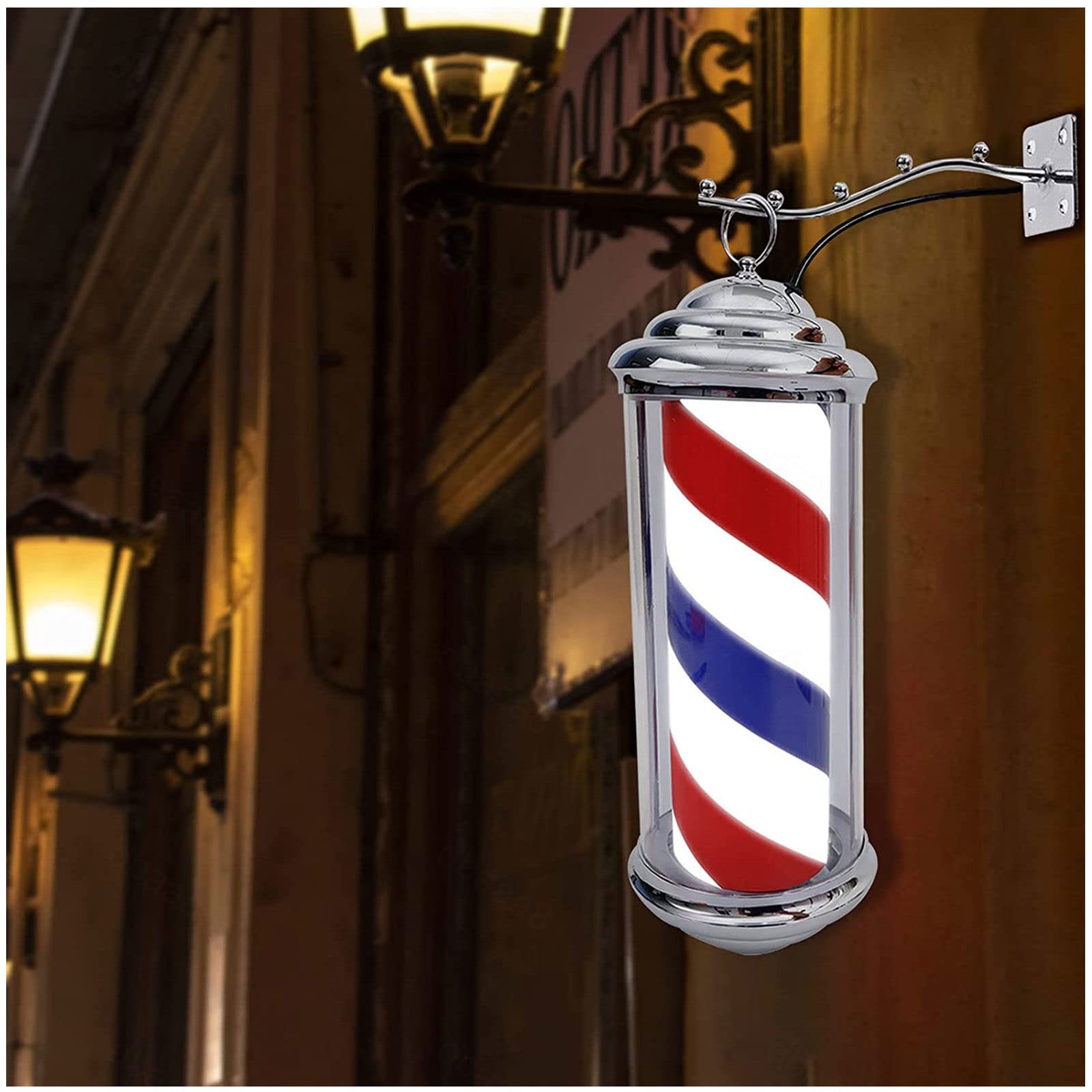 Energy Efficient Waterproof Indoor/Outdoor Barber Pole Light - Vintage Barbershop Decor for Shop Front & Window Display - Perfect for Barber Shop Sign, Salon Decor, and Retro Themed Parties