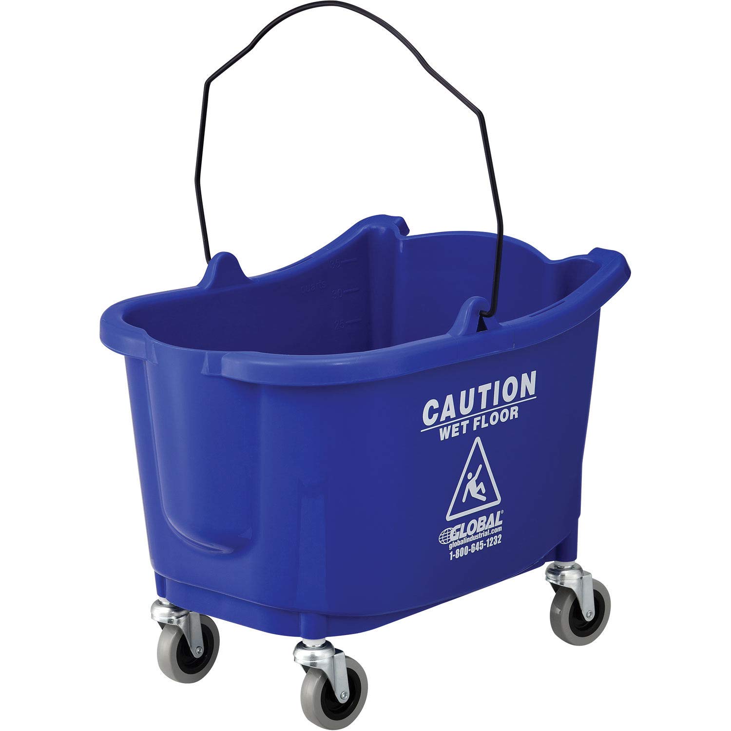38 Qt. Blue Mop Bucket with Wringer & Down Press - Heavy Duty Cleaning Combo for Commercial & Home Use - Ideal for Floors, Garages & Janitorial Services